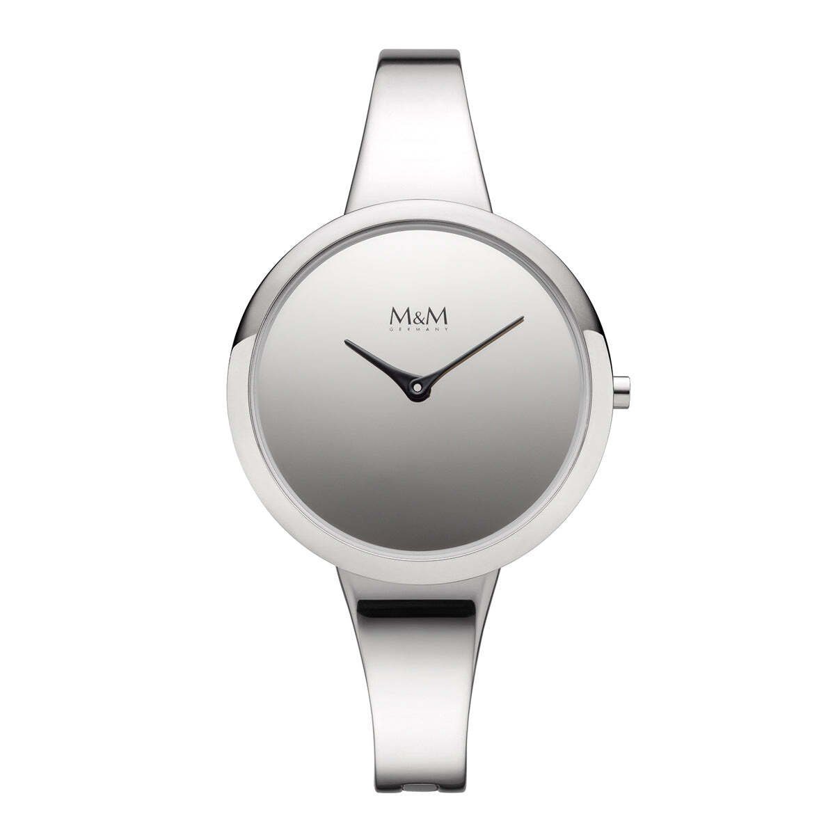 M&M Quarzuhr Armbanduhr Damen silber / gold Circle Line, (1-tlg), Analoguhr  rund mit Metallarmband; Designer Uhr