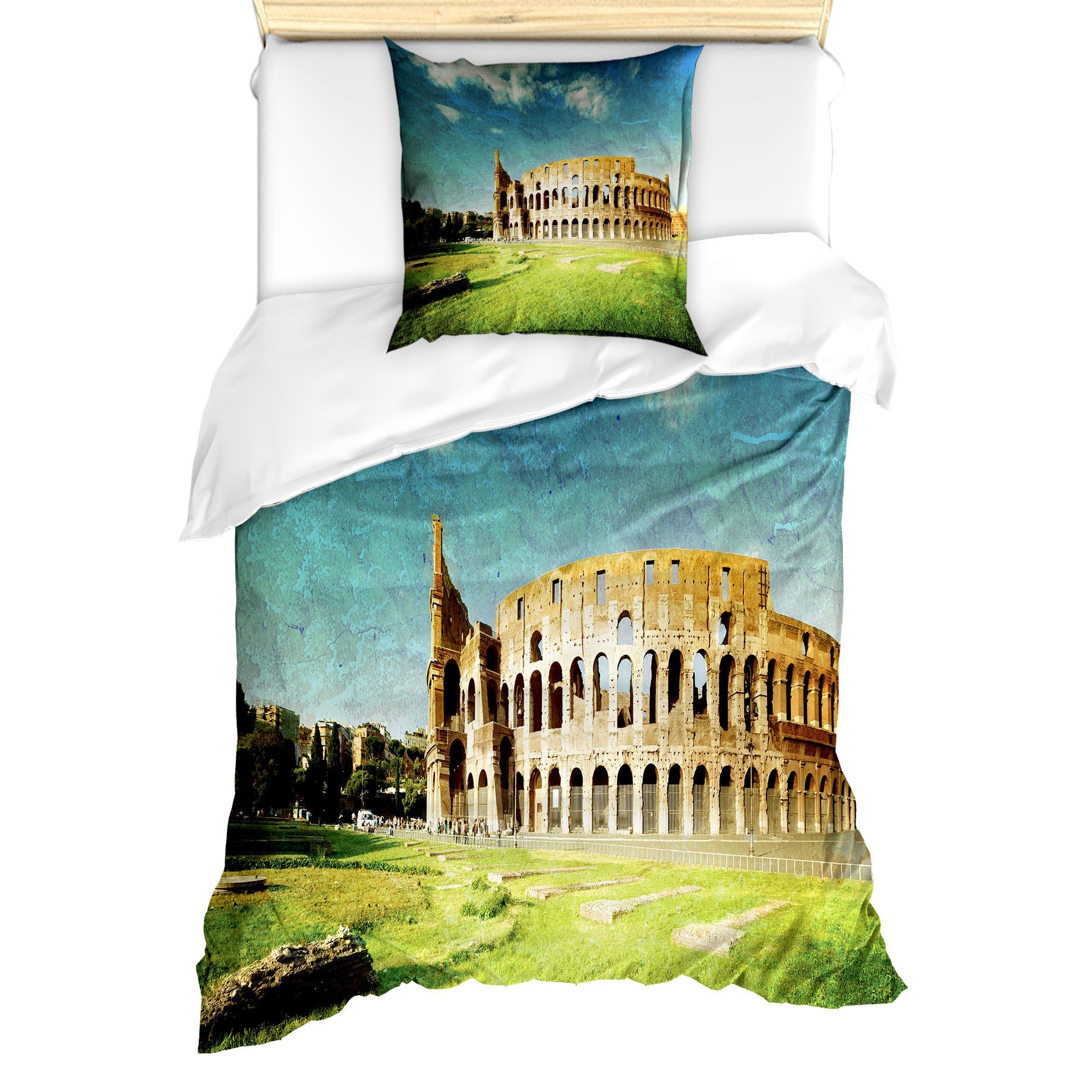 Abakuhaus Bettwäsche Milbensicher Allergiker geeignet mit Kissenbezug, Microfaser, Italien Italienisch Sunset Rom