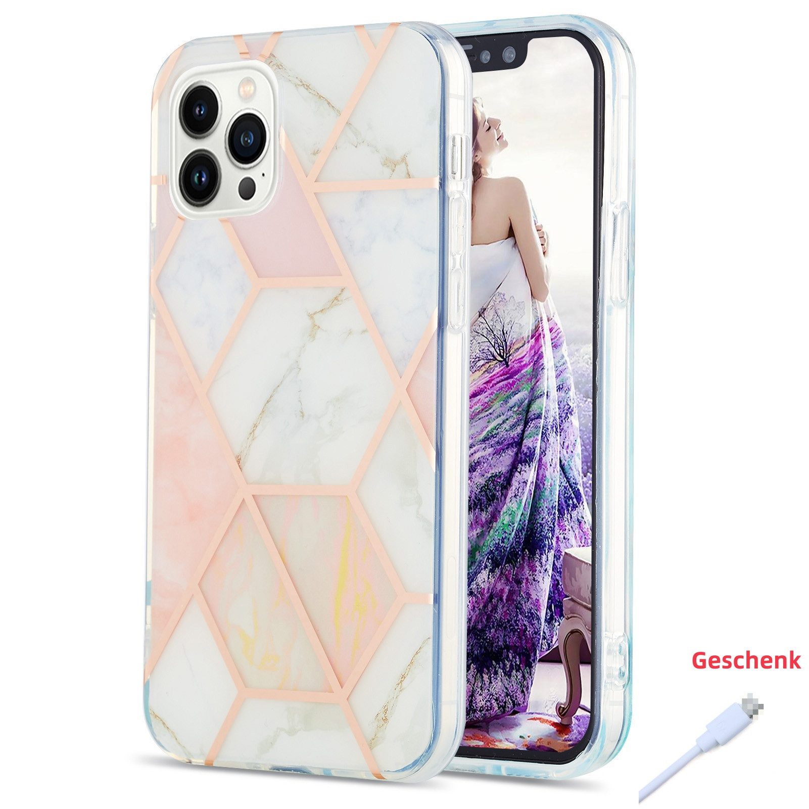 trends for living Handyhülle Splice Marmor Hülle für iPhone X XS 12 13 14 15 16 Pro Max Plus Case