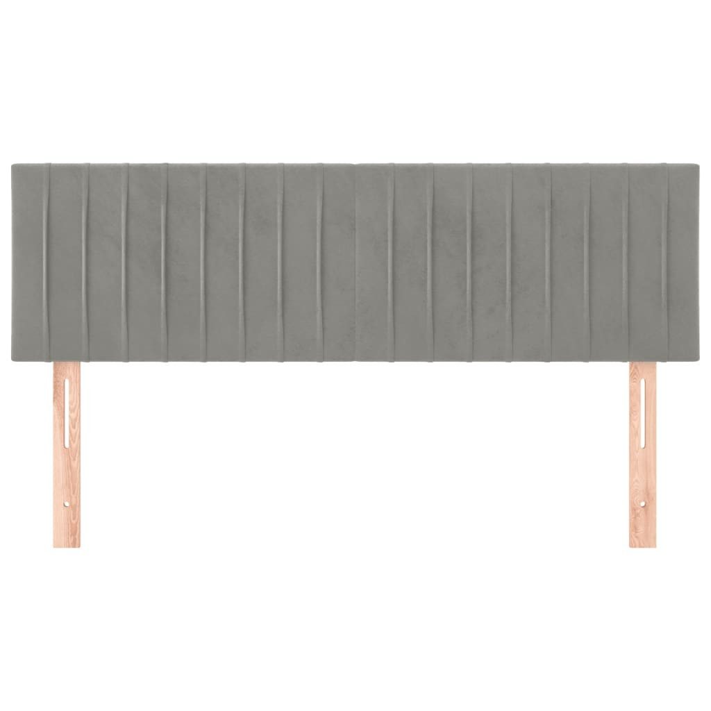 vidaXL Bett Kopfteile 2 Stk. Hellgrau 72x5x78/88 cm Samt (1-tlg)