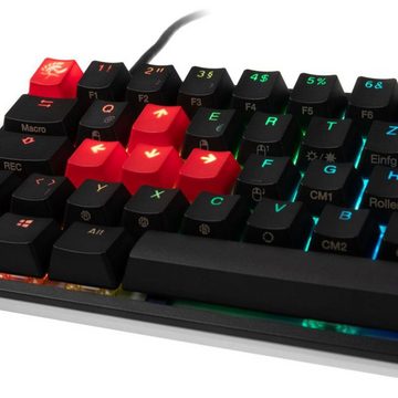 Ducky ONE 2 SF Gaming-Tastatur (MX-Red, mechanisch, PBT, RGB-LED, DE Layout, QWERTZ, TKL-Mini, Schwarz/Weiß)