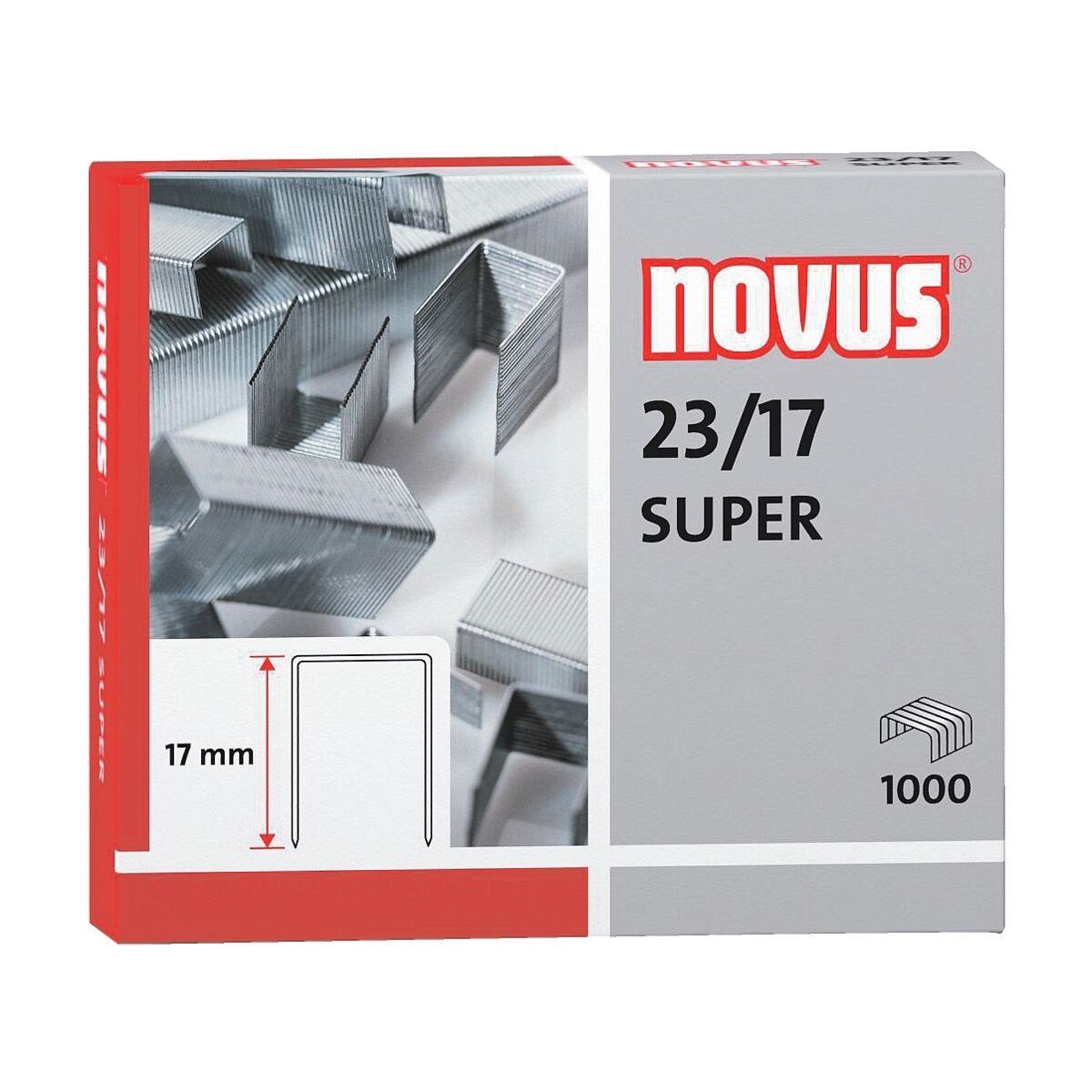 NOVUS Heftklammer 23/17, 1.000 Stück/Pack, Heftleistung 140 Blatt