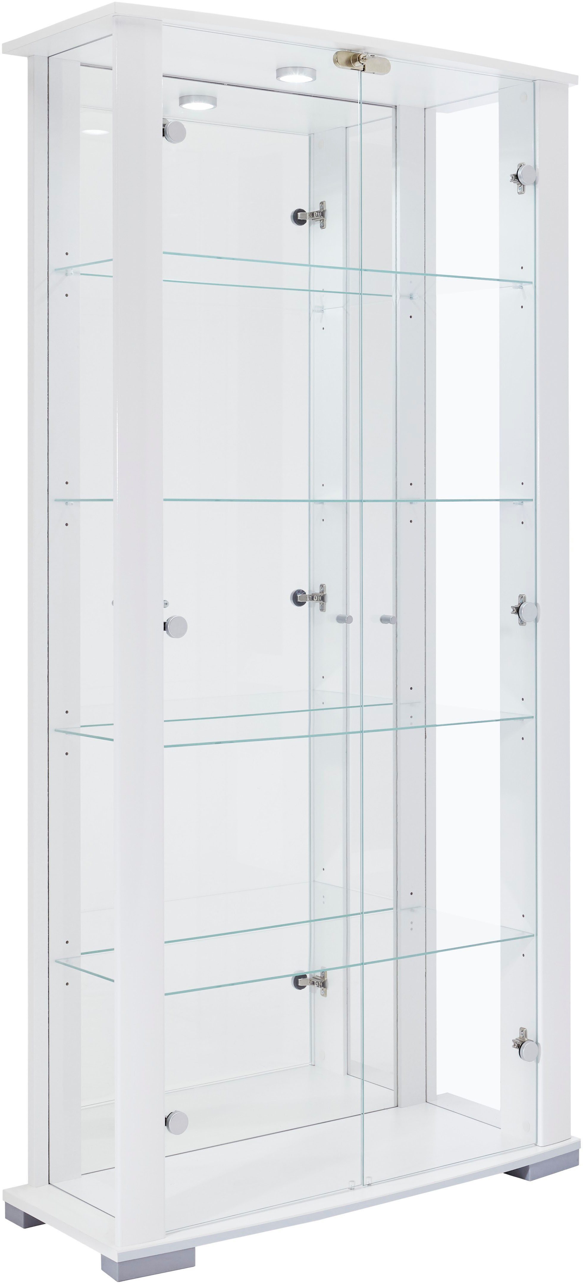 fif möbel Vitrine STELLA Standvitrine/Glasvitrine 2x Glastür,perfekt für Sammler,Sammlervitrine