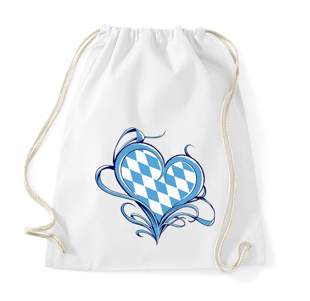 Youth Designz Turnbeutel Bayern Herz Baumwoll Tasche, mit trendigem Motiv