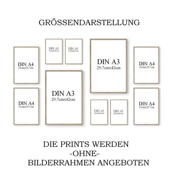 homestyle-accessoires Poster Bilderset FAMILY IS A LITTLE WORLD DIN A3/A4/A5 Prints, (10 St), Ohne Bilderrahmen