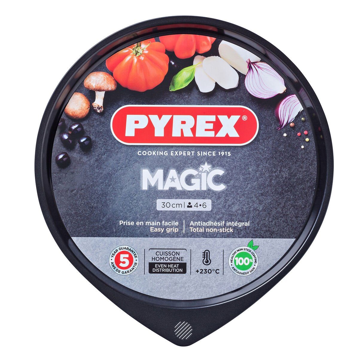 Schwarz Metall Ø cm Magic 30 Pyrex Pizzablech Pyrex Stück Backform 6