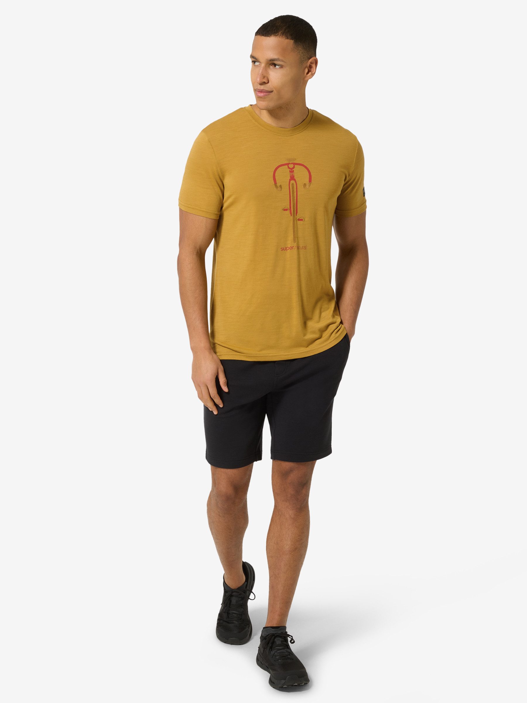 SUPER.NATURAL Print-Shirt für Herren, Merino VINTAGE BIKE TEE Bike Motivation Motiv, atmungsaktiv