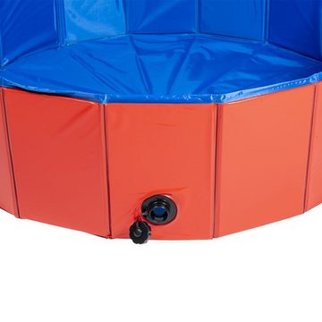 Animal Boulevard Hunde-Ballschleuder Haustier-Pool Cooling L 100x100x30 cm Rot/Blau