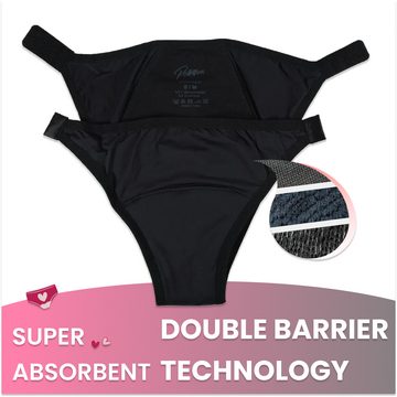 PEDDON Bikinislip 3 Stück Wiederverwendbare Damenregel-Unterwäsche Set, Inkontinenzhose