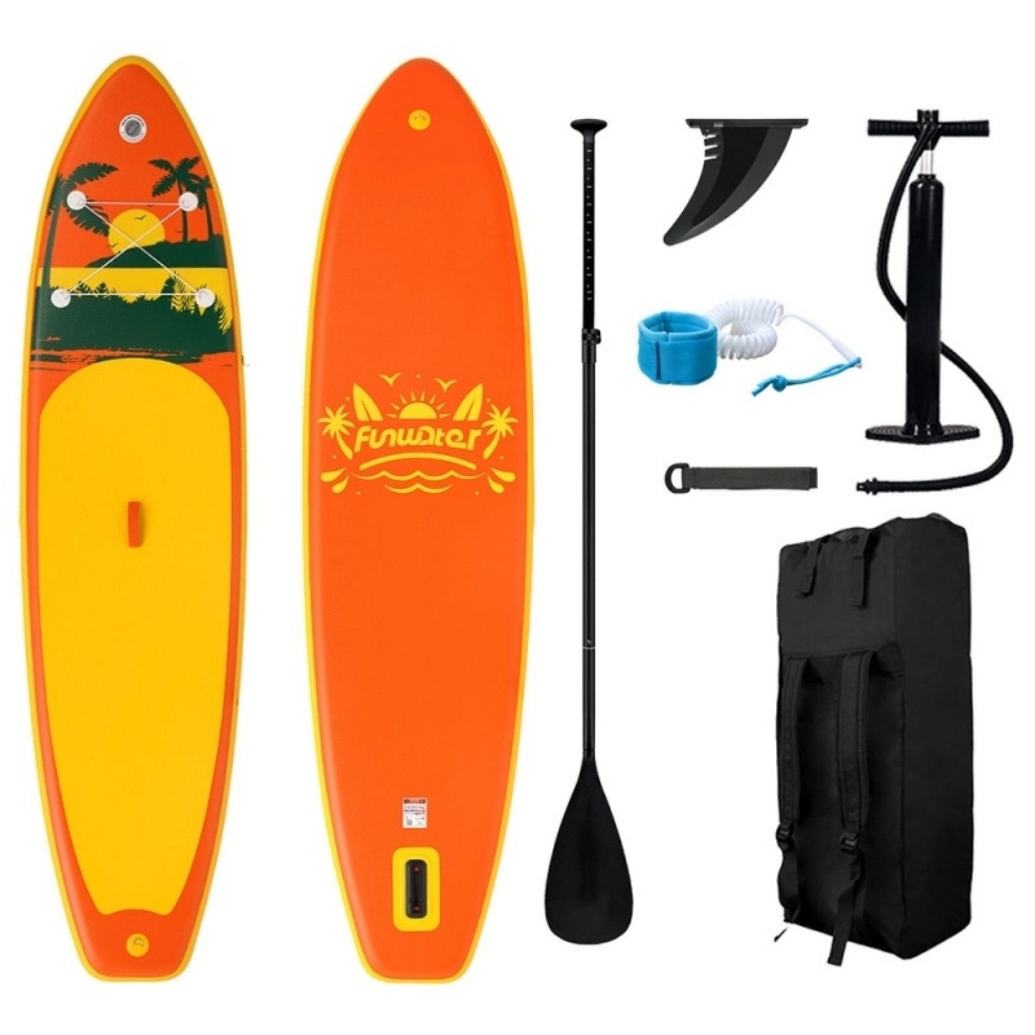 Blossom Inflatable SUP-Board Aufblasbares SUP Board 335 cm mit Zubehör Set, Stand Up Paddle Board
