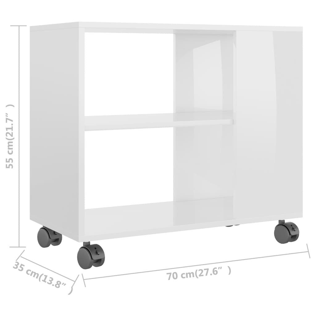 cm Hochglanz-Weiß | Beistelltisch Holzwerkstoff (1-St) vidaXL Hochglanz-Weiß 70x35x55 Beistelltisch Hochglanz-Weiß