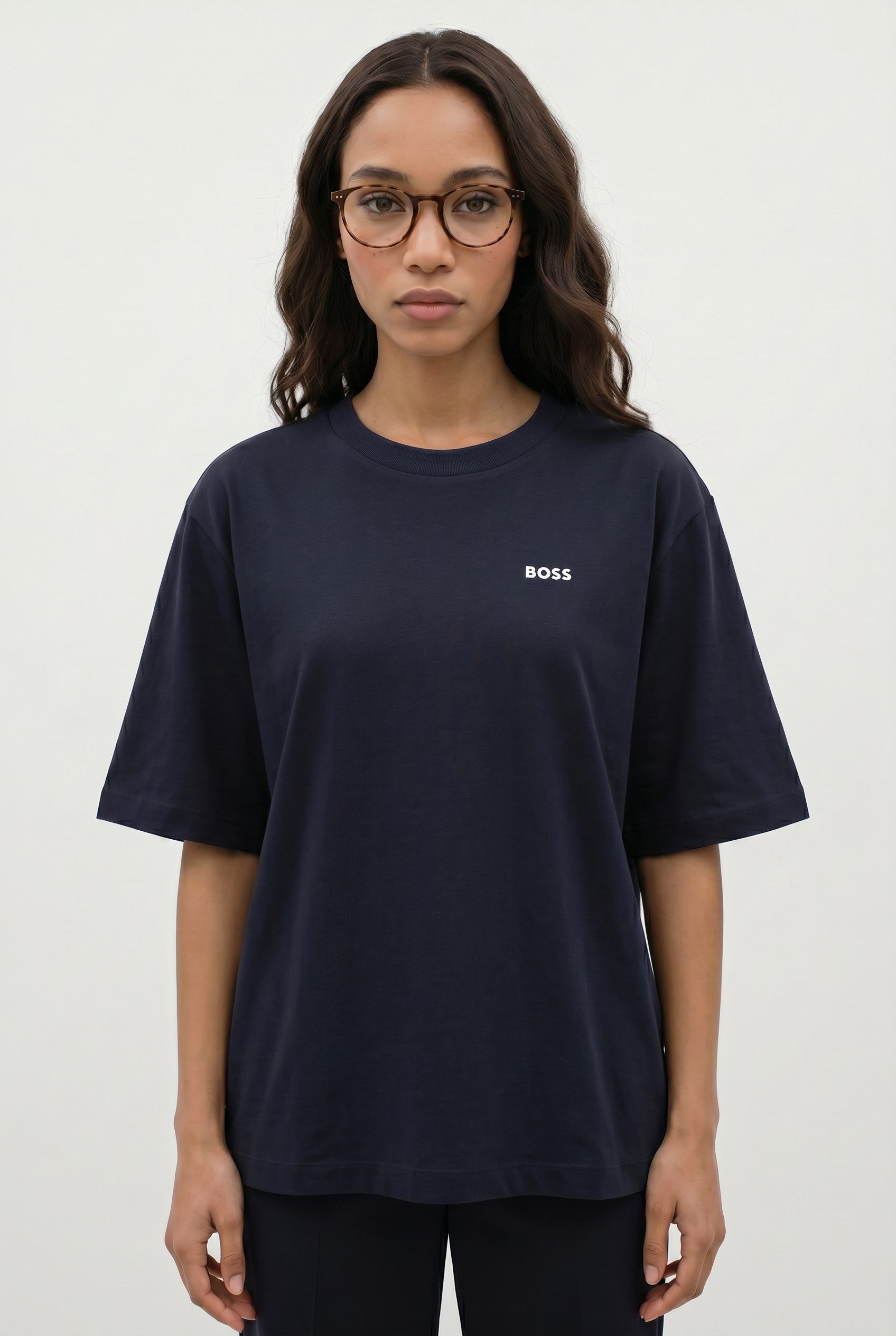 BOSS ORANGE T-Shirt Eregular Premium Damenmode mit Logo-Detail, Relaxed Fit