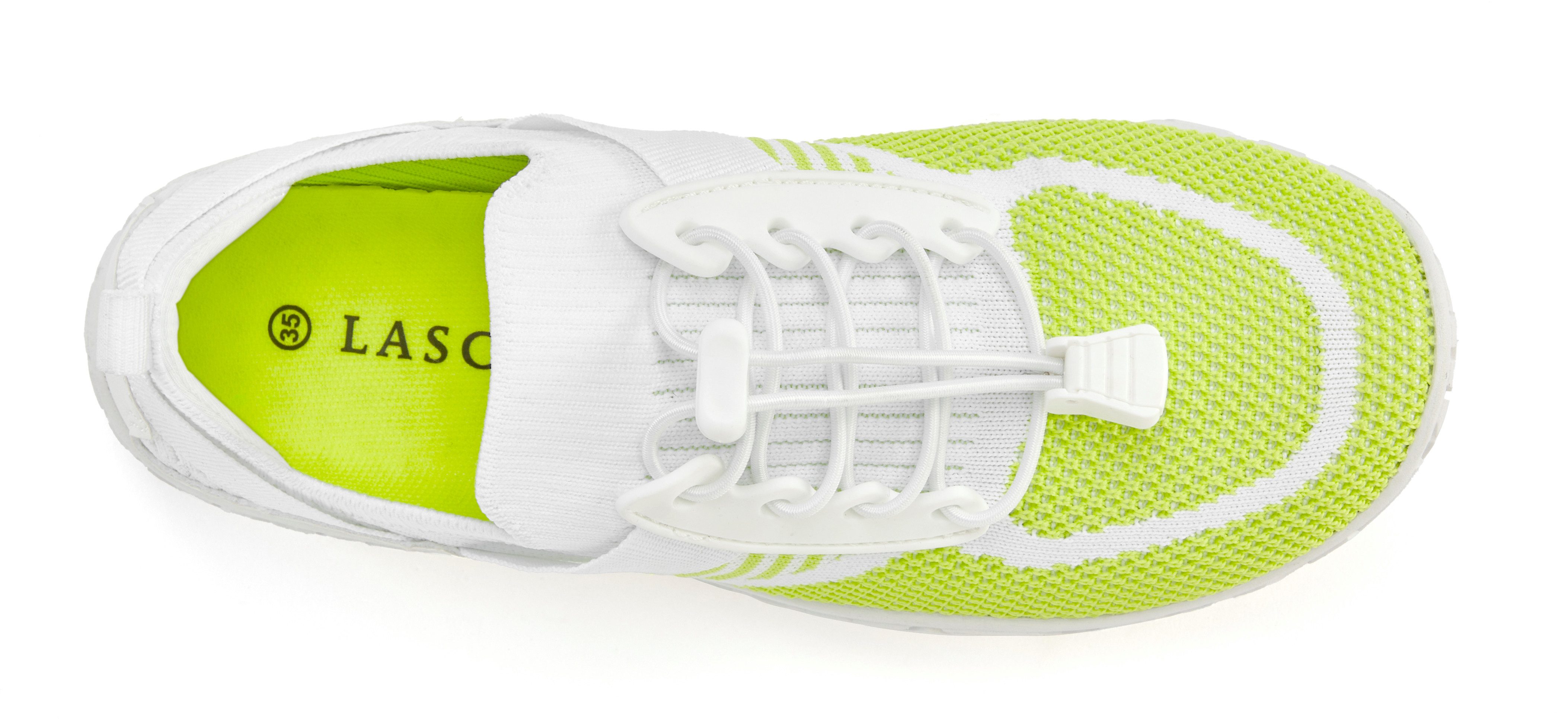LASCANA Slip-On-Sneaker, Sneaker Freizeitschuh, Halbschuh superleicht, flache flexible Sohle VEGAN