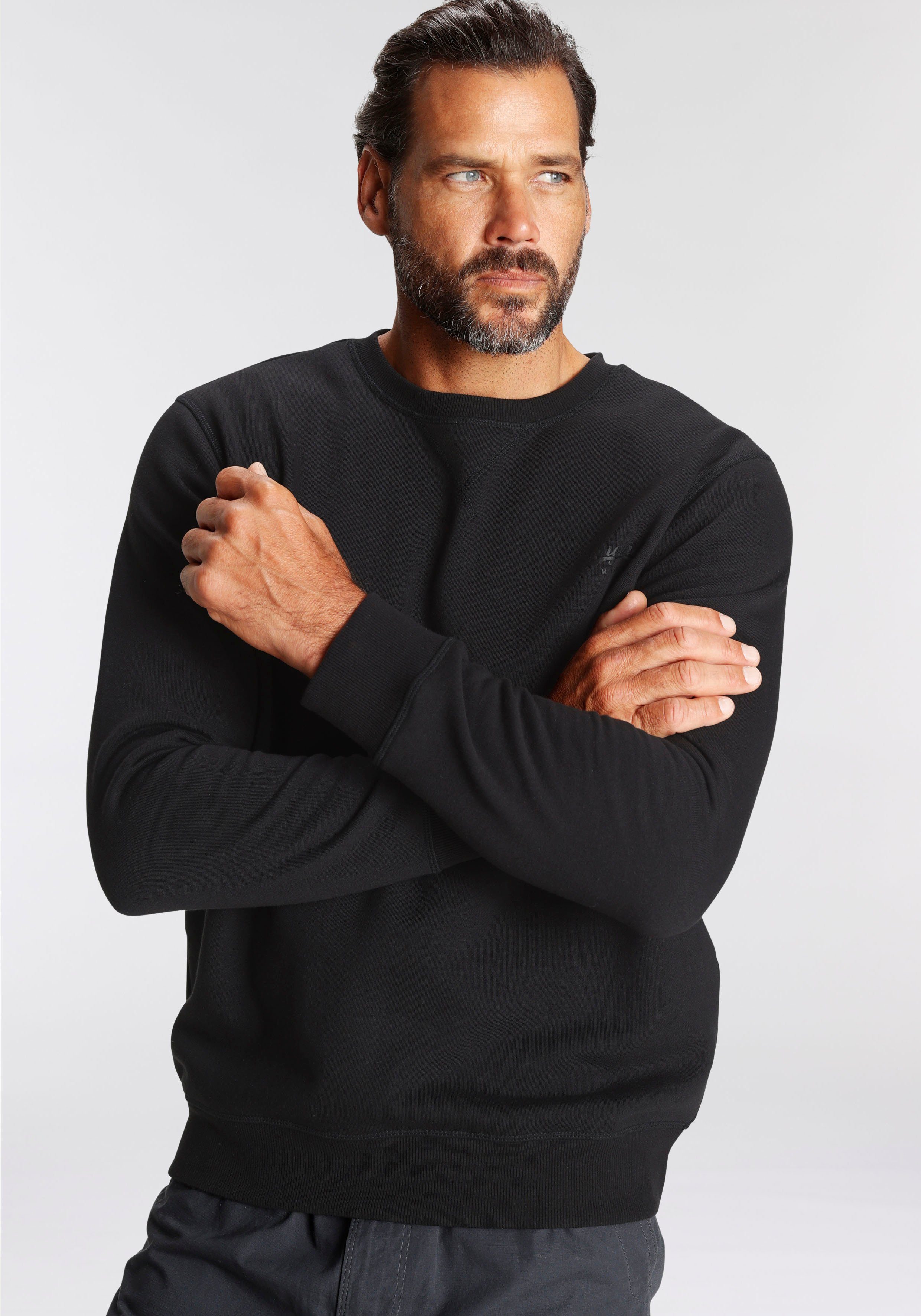 Man's World Sweatshirt Langarm, Basic-Stil, unifarben, günstig online kaufen