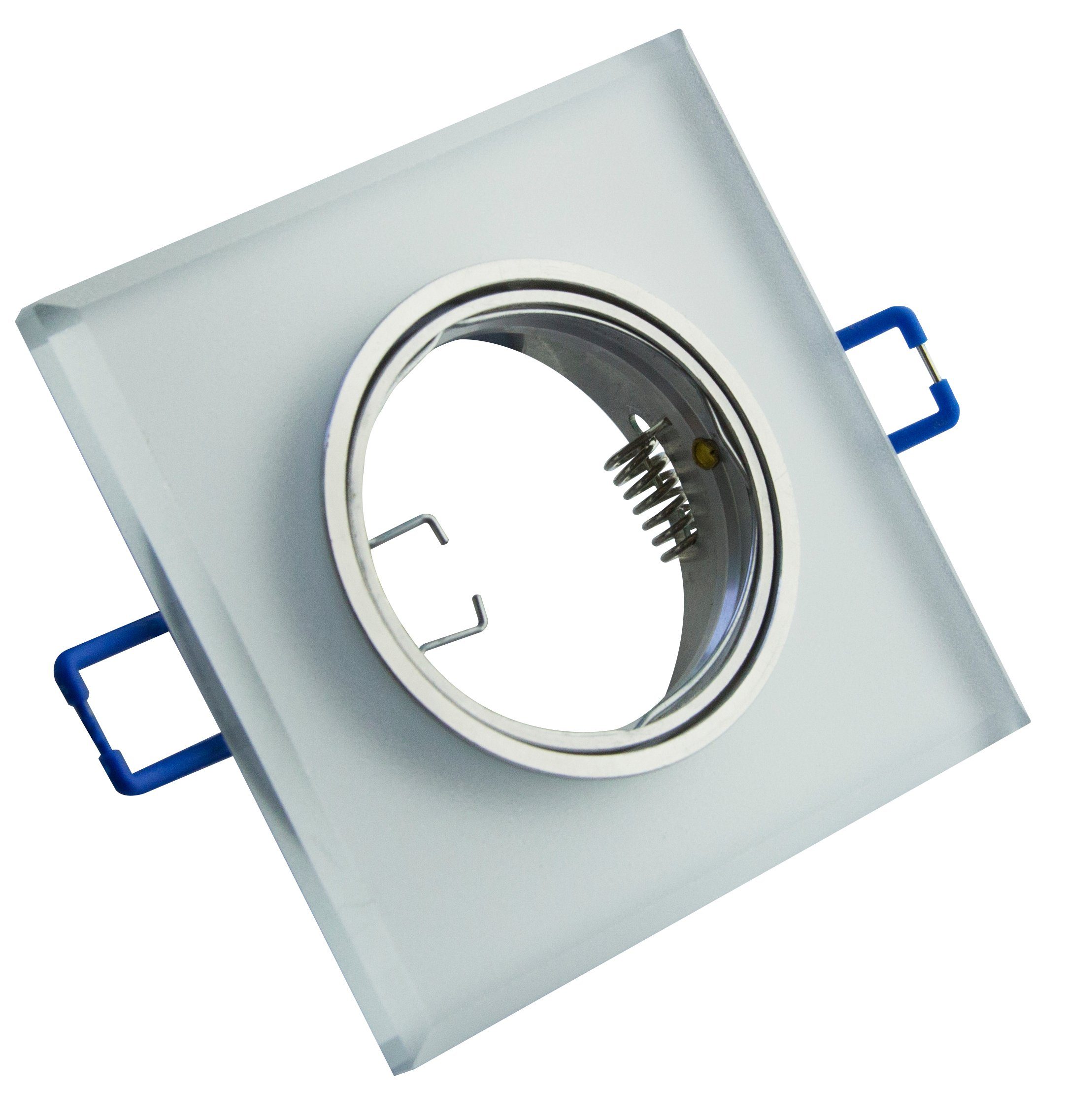 TRANGO LED Einbaustrahler, 3er Set 6729(S)-03-5WAK *CRYSTAL* Deckenstrahler aus satiniertem Glas (handgeschliffen) & Alu inkl. 3x 5 Watt GU10 LED Leuchtmittel 3000K warmweiß, Einbauspots, Deckenleuchte, Deckenspots, Badleuchte