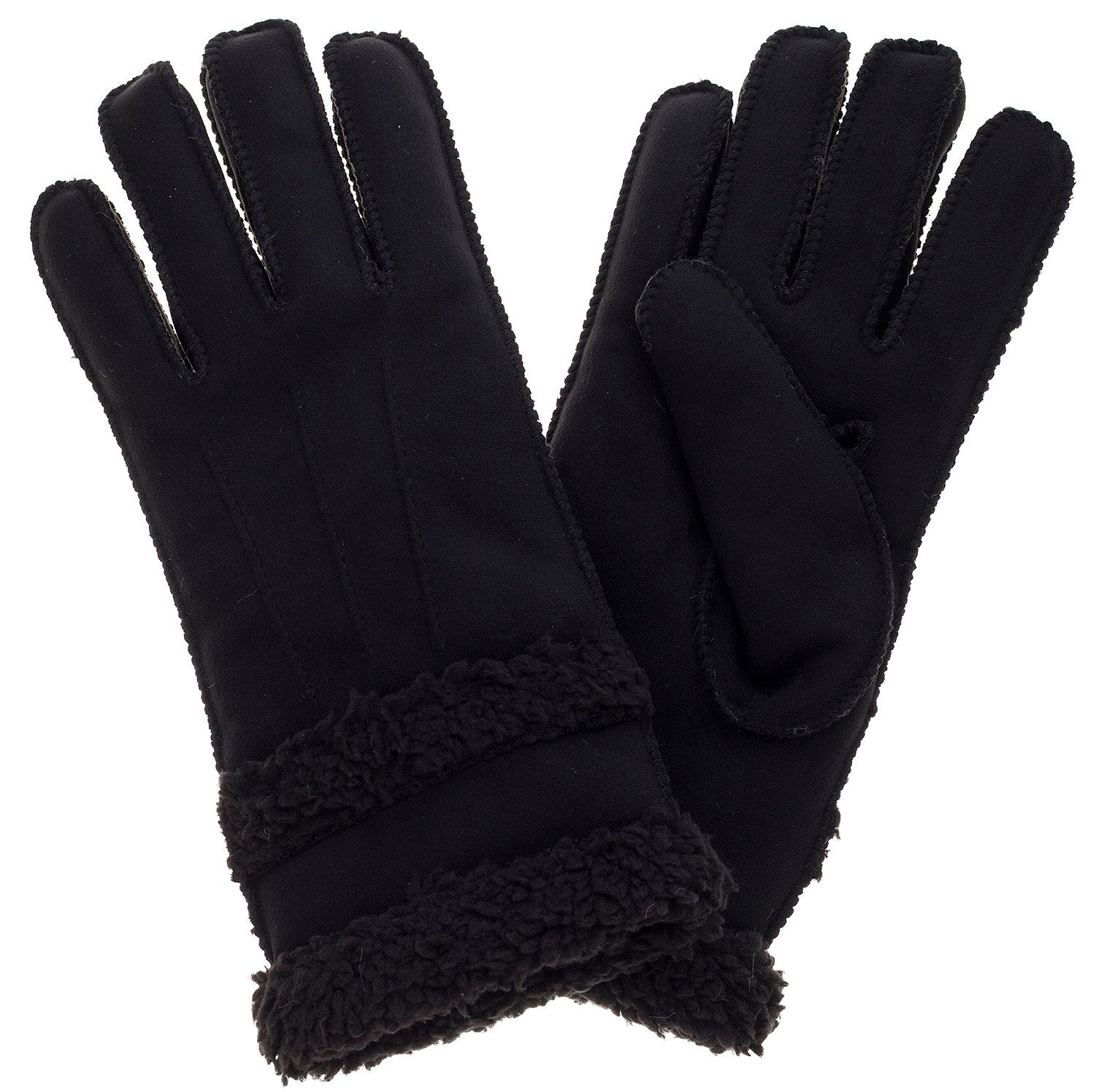 styleBREAKER Fleecehandschuhe Handschuhe Wildleder Optik mit Teddyfleece (1-St)