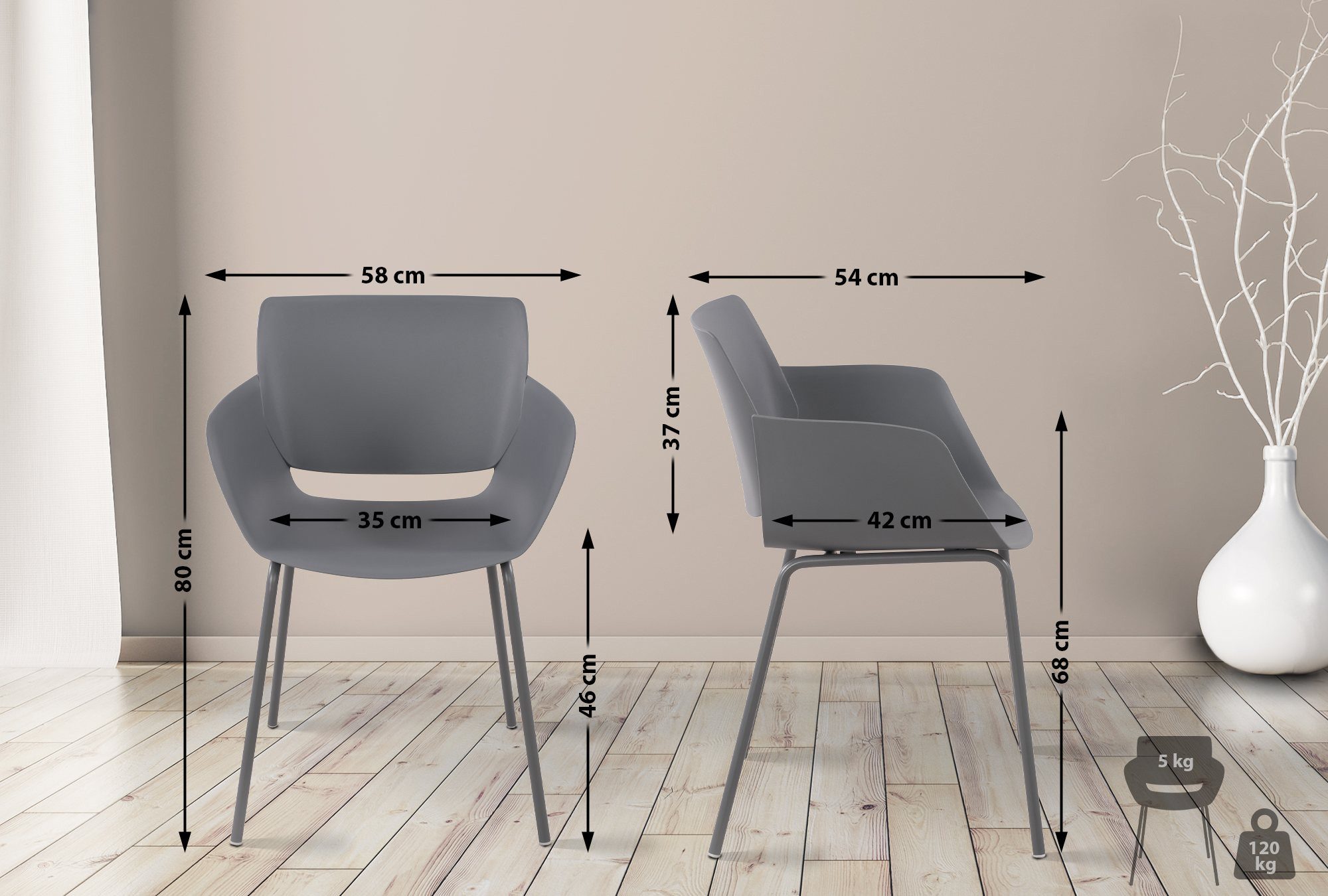 CLP Esszimmerstuhl Alpena (2er Set), wetterfest günstig online kaufen
