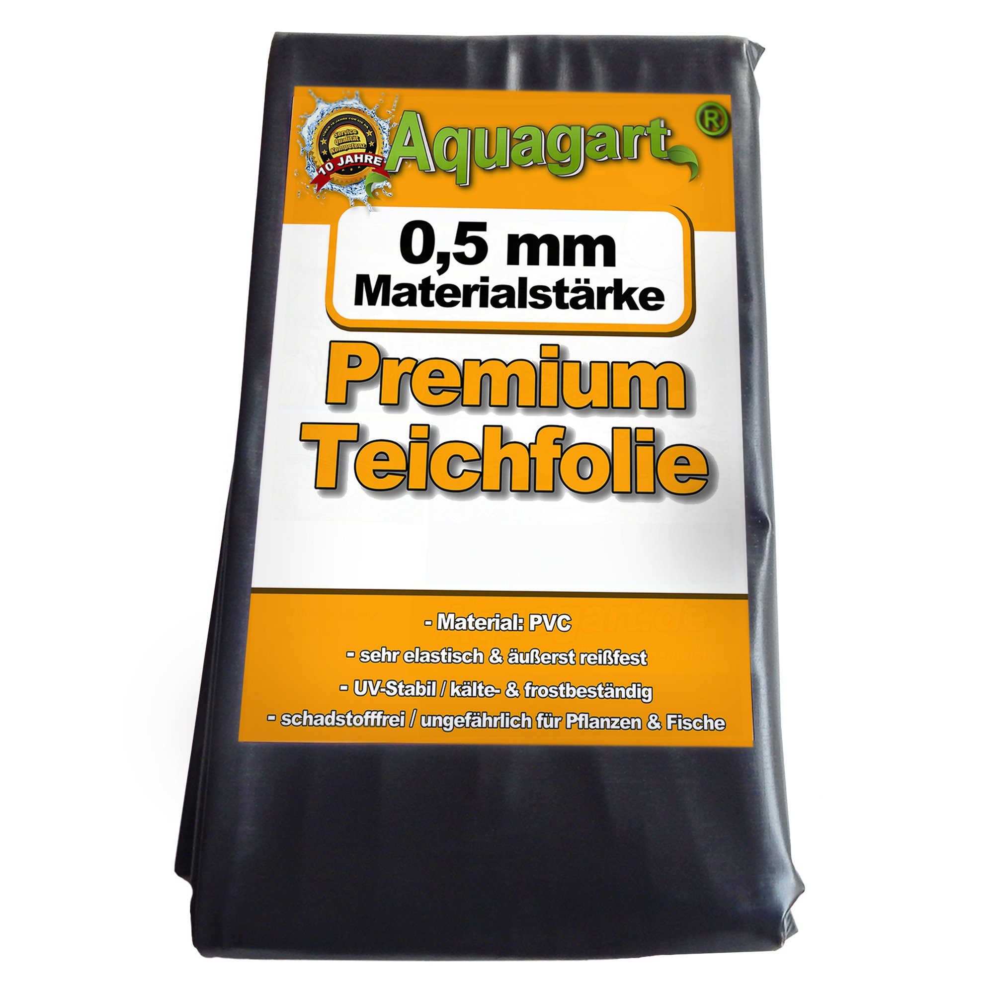 Aquagart Teichfolie Teichfolie PVC 7m x 8m 0,5mm schwarz Folie für den Gartenteich, Verkleben, (1-St)