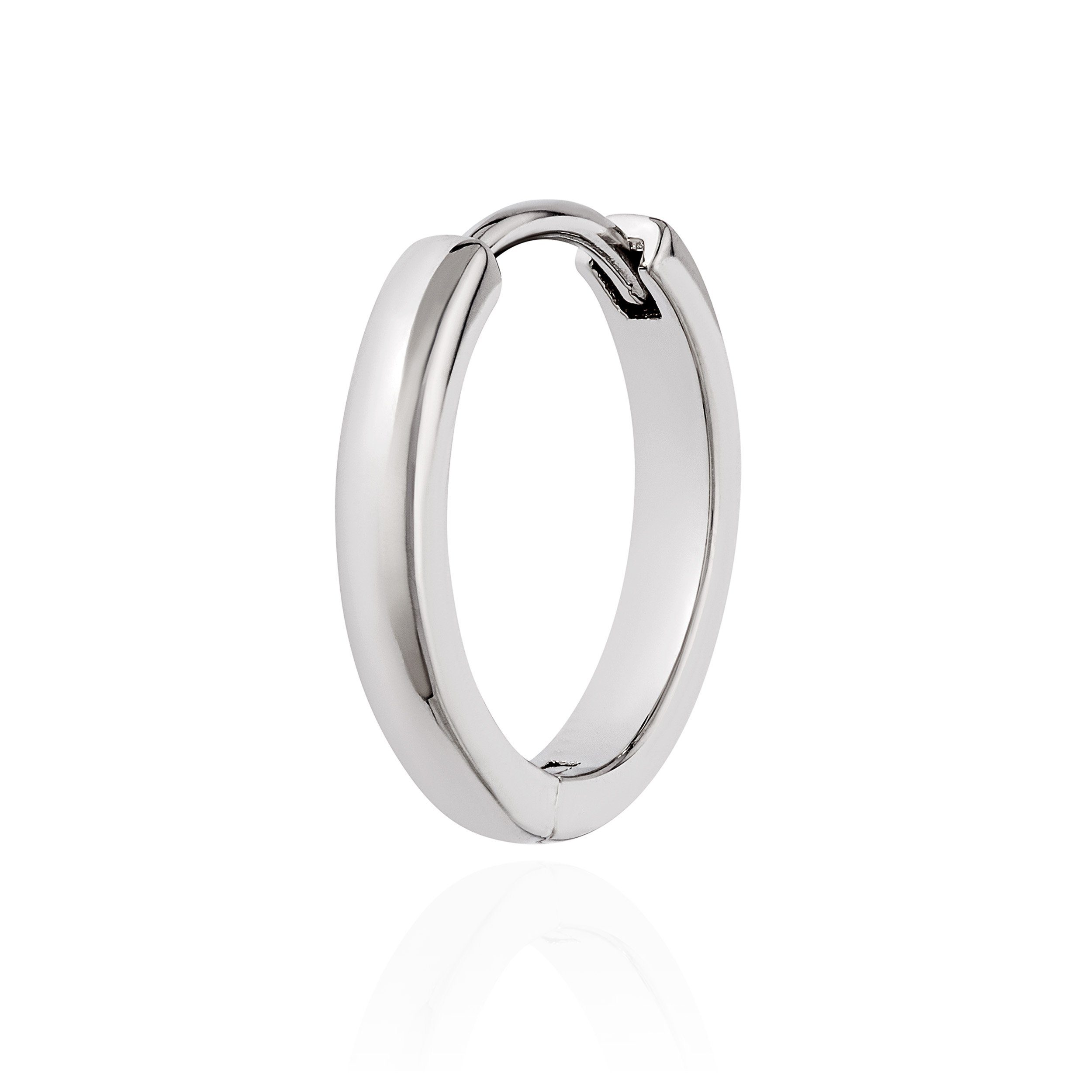Klappcreolen Einzel Klappcreole 925 Silber rhodiniert hochglanz 15mm Creole Ohrring