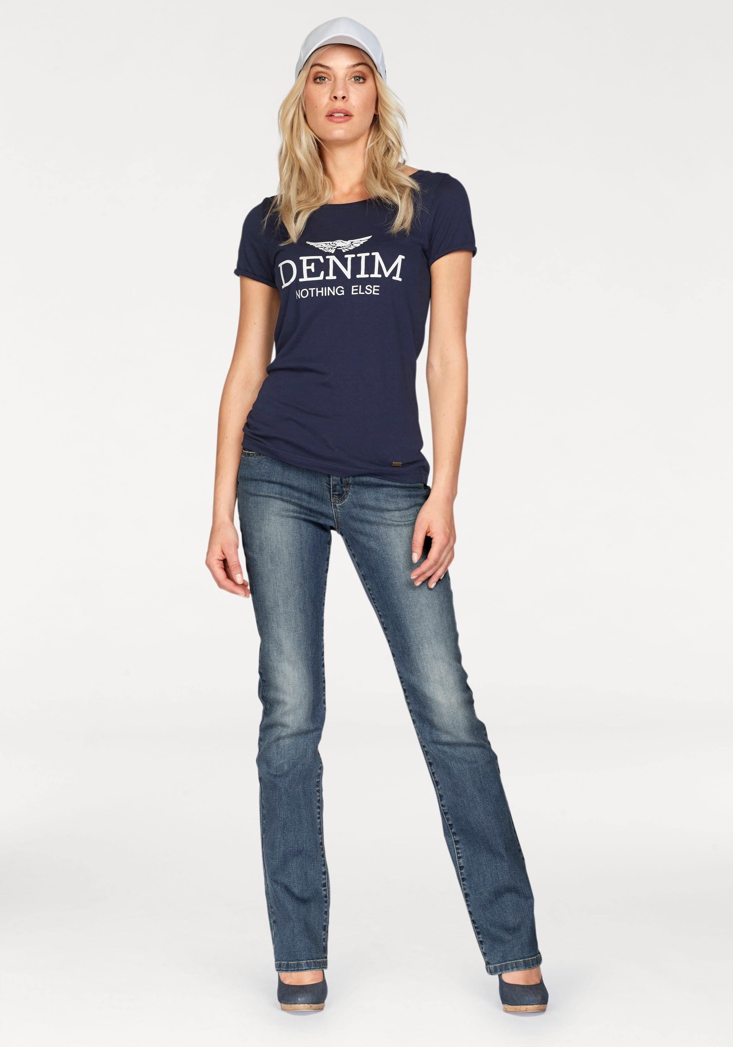 Arizona Gerade Jeans Curve-Collection hohe Leibhöhe, rinsed Waschung, cleaner Look