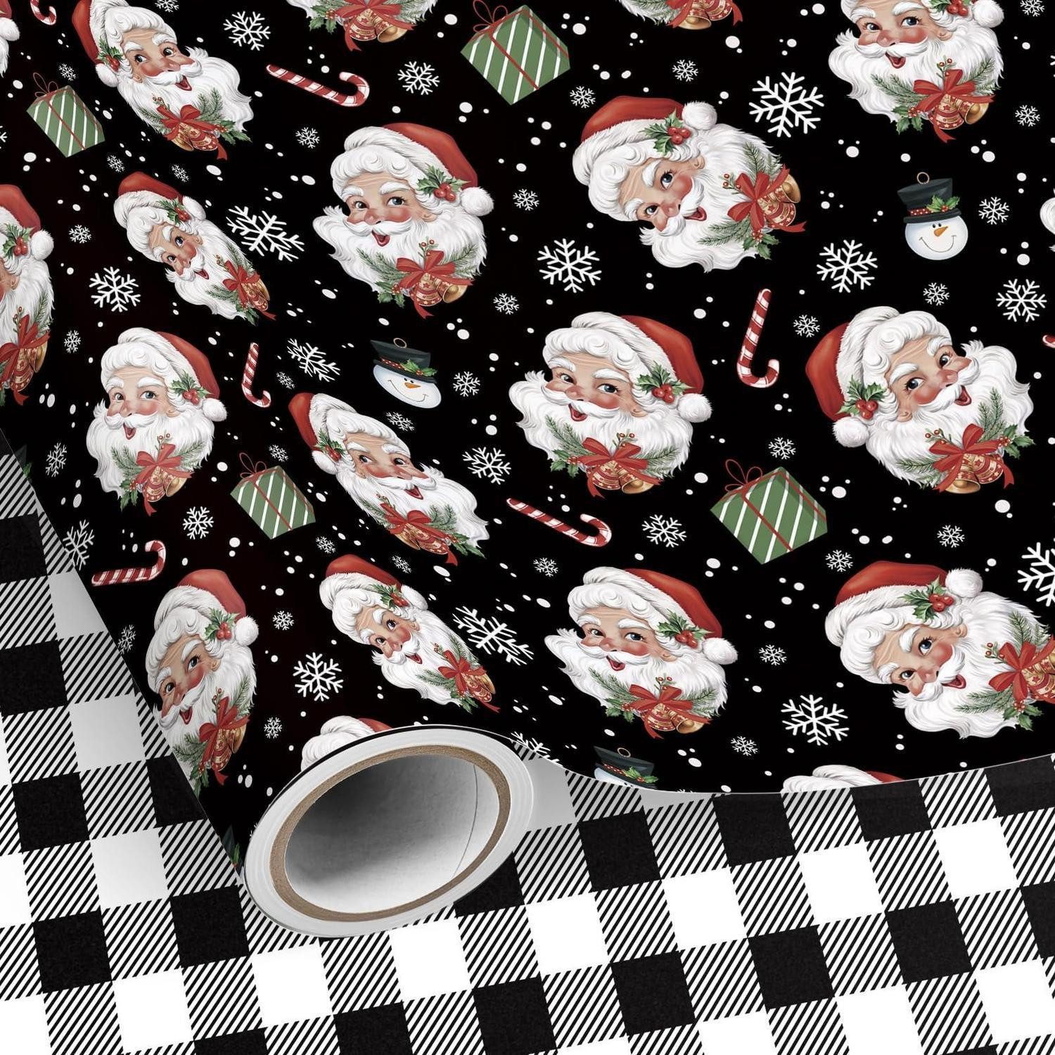 LuxusKollektion Geschenkpapier Geschenkpapier Weihnachten Schwarz Wendbar