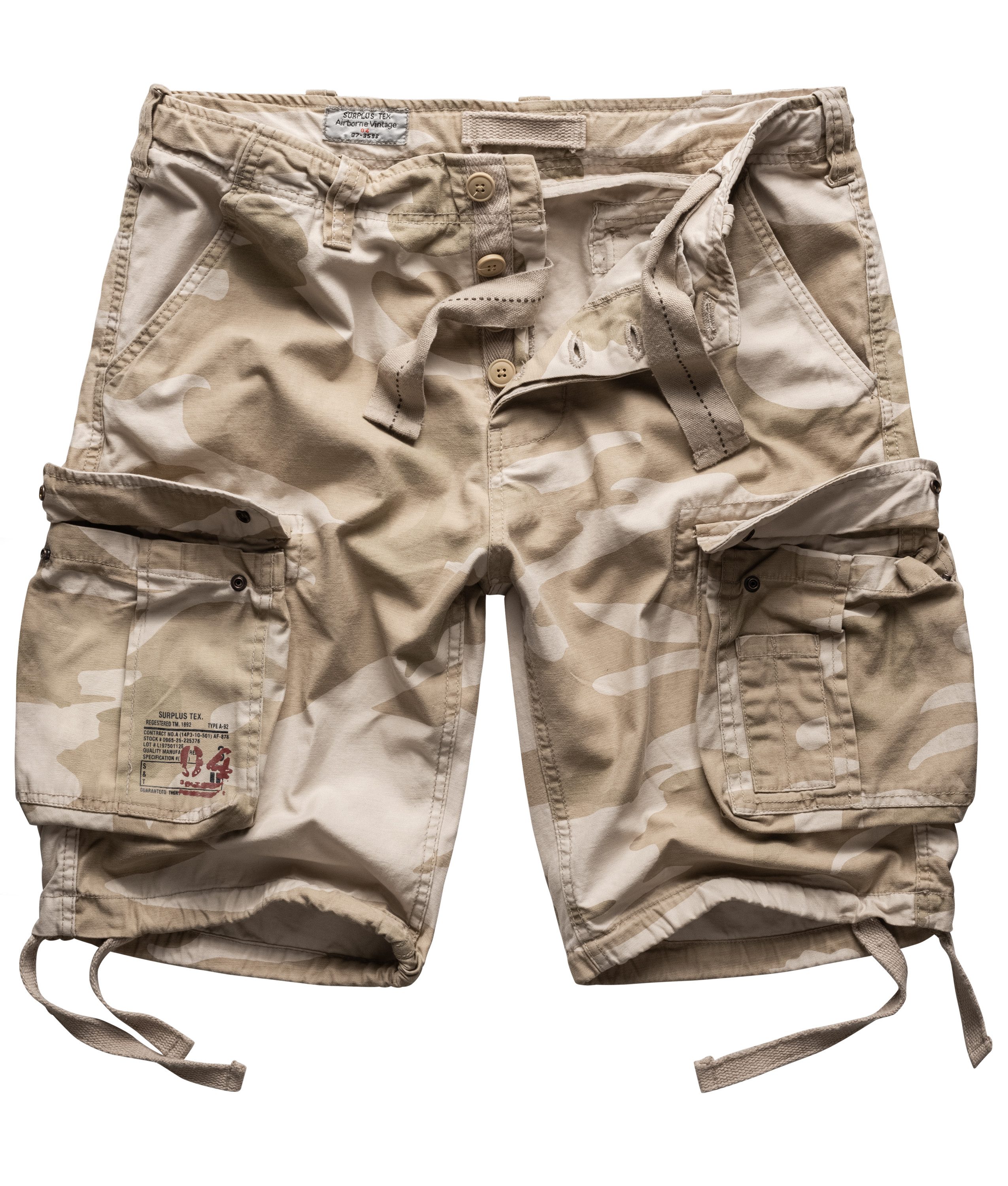 SURPLUS Cargoshorts SURPLUS Airborne Vintage Shorts, desertstorm Cargostyle