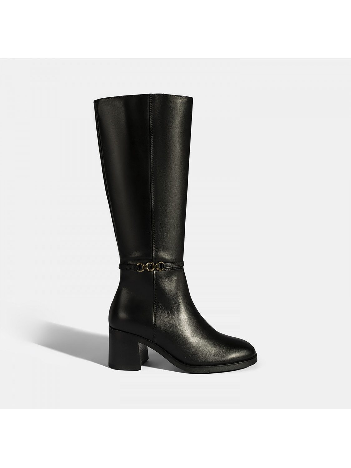 Desa Damen-Overknee-Stiefel – Obermaterial aus Leder und Textil, Blockabsa günstig online kaufen