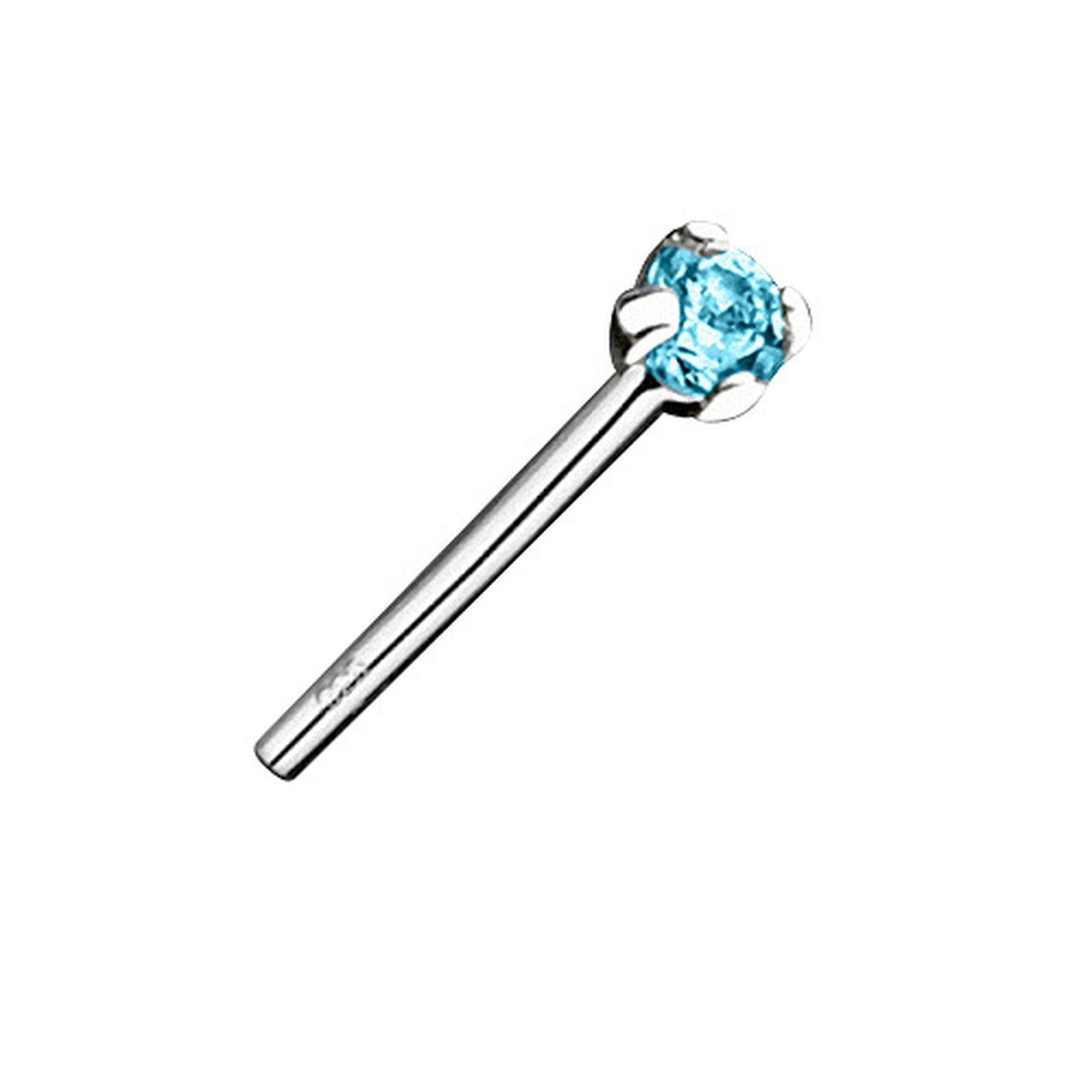 Taffstyle Nasenpiercing Silber Aqua Nasenpiercing Nase Ohr Intim Barbell Nasenstecker Tragus Ohrpiercing Helix Piercing 925 Lippe Kristall, Piercing