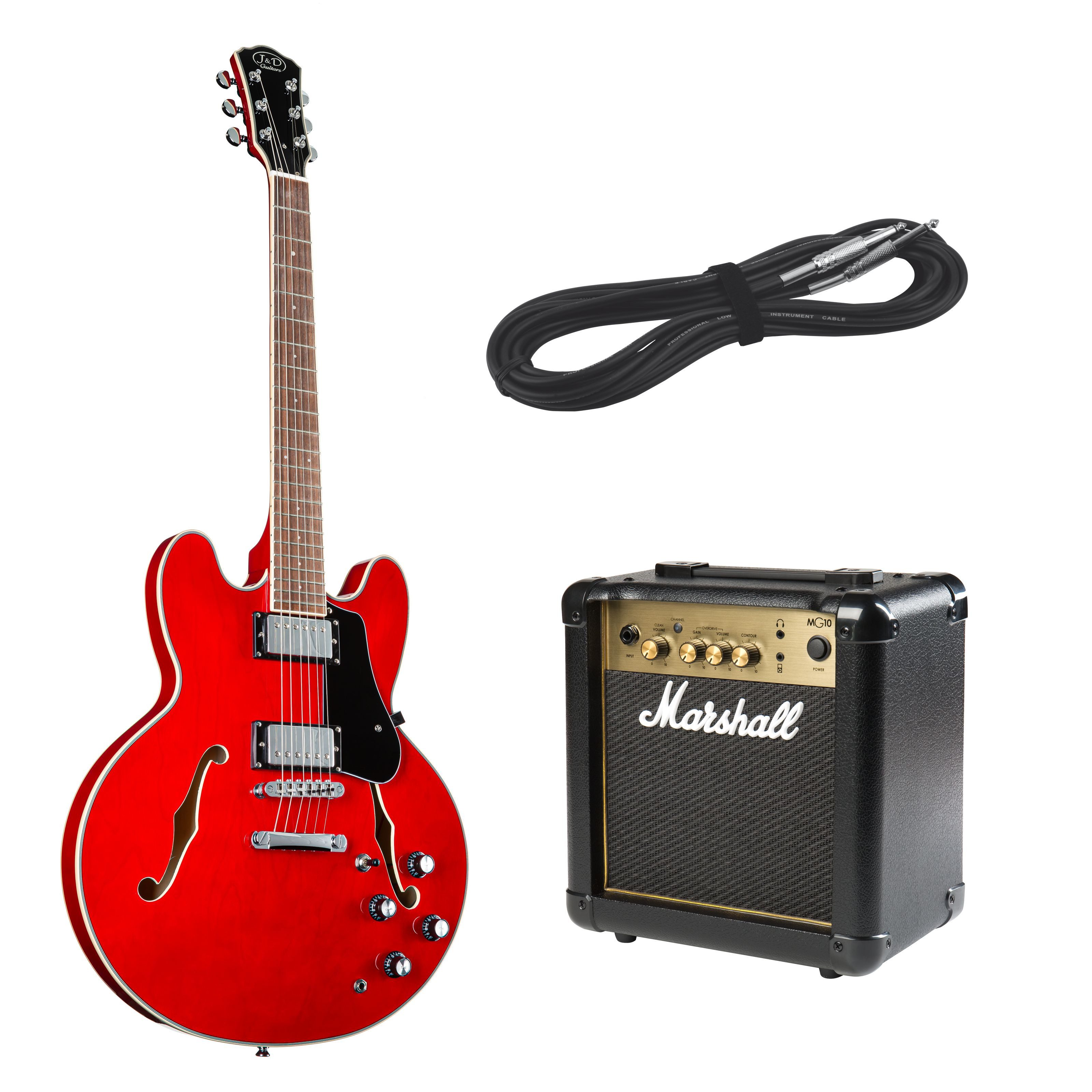 J & D E-Gitarre, E-Gitarren, E-Gitarren-Sets, SH-1 II RD + MG 10 - E-Gitarren Anfänger Set