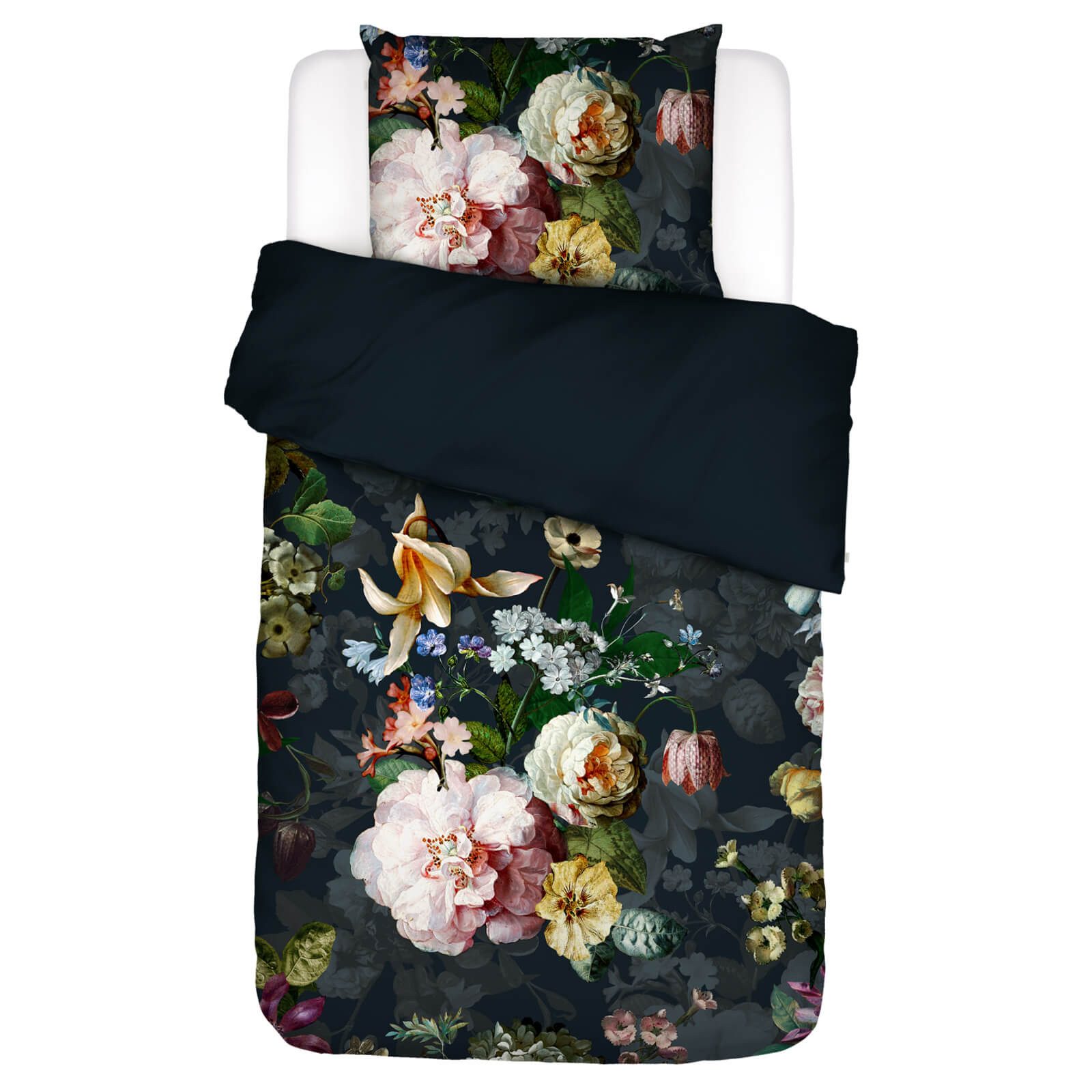 Essenza Bettwäsche Fleurel Indigo Blue, Baumwolle, 2 teilig, Floral, Flanel günstig online kaufen