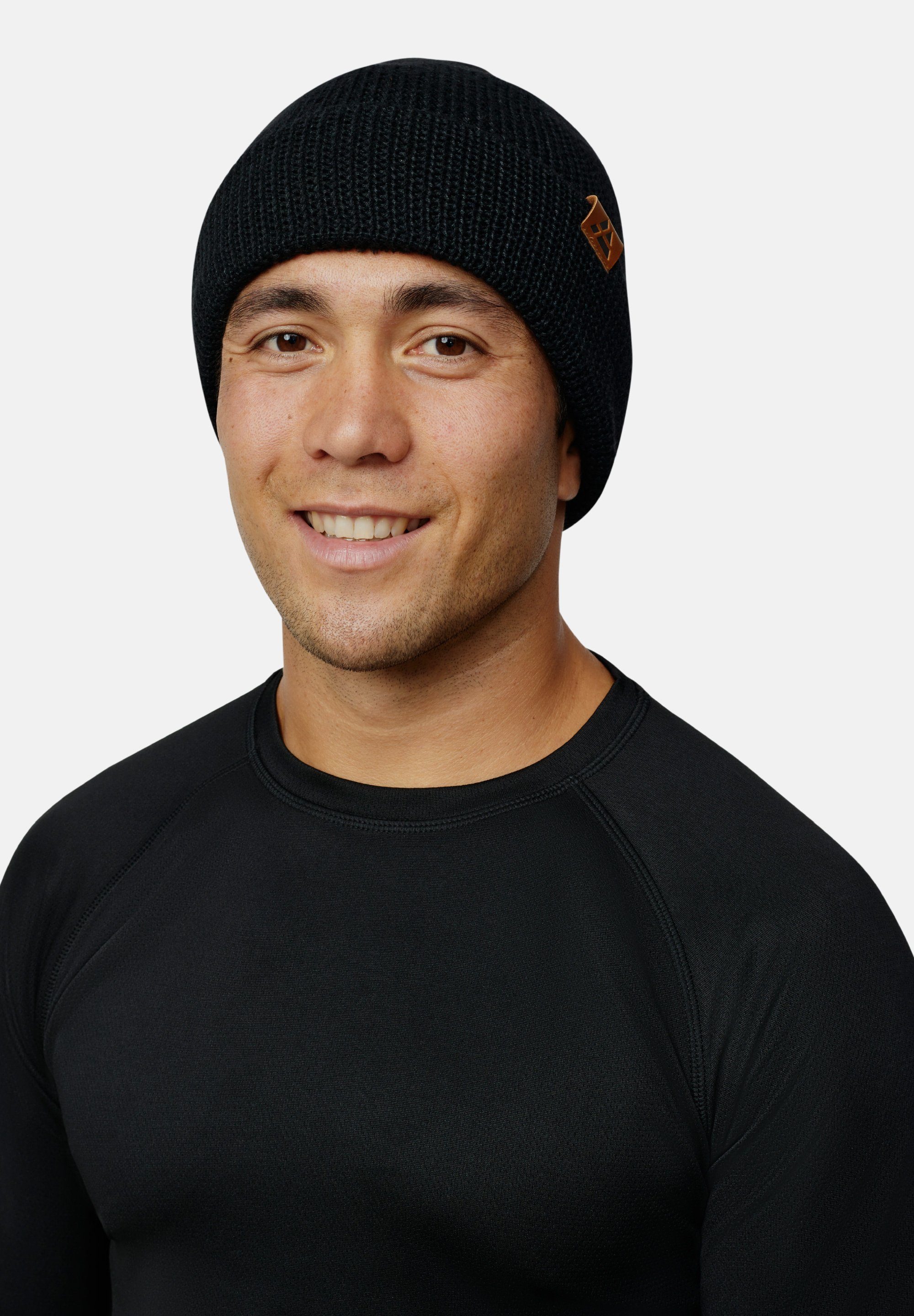 DANISH ENDURANCE Beanie Polar Fleece Fleece mit Merino Mütze Weiche Wintermütze Damen schwarz & Für Herren, warmem