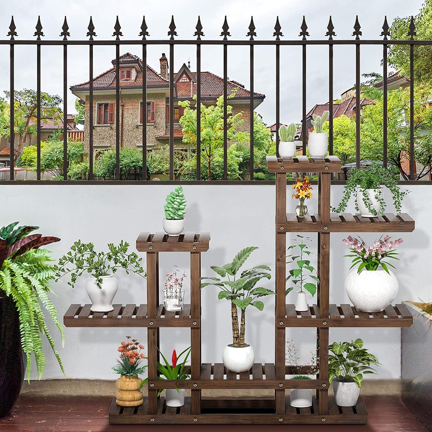 Yaheetech Blumenständer, Pflanzentreppe Holz 6 Ebenen günstig online kaufen