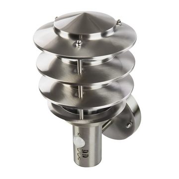 Grafner Außen-Wandleuchte Grafner® Edelstahl-Wandlampe WL10925, ohne Leuchtmittel, Wandlampe, inklusive Bewegungsmelder