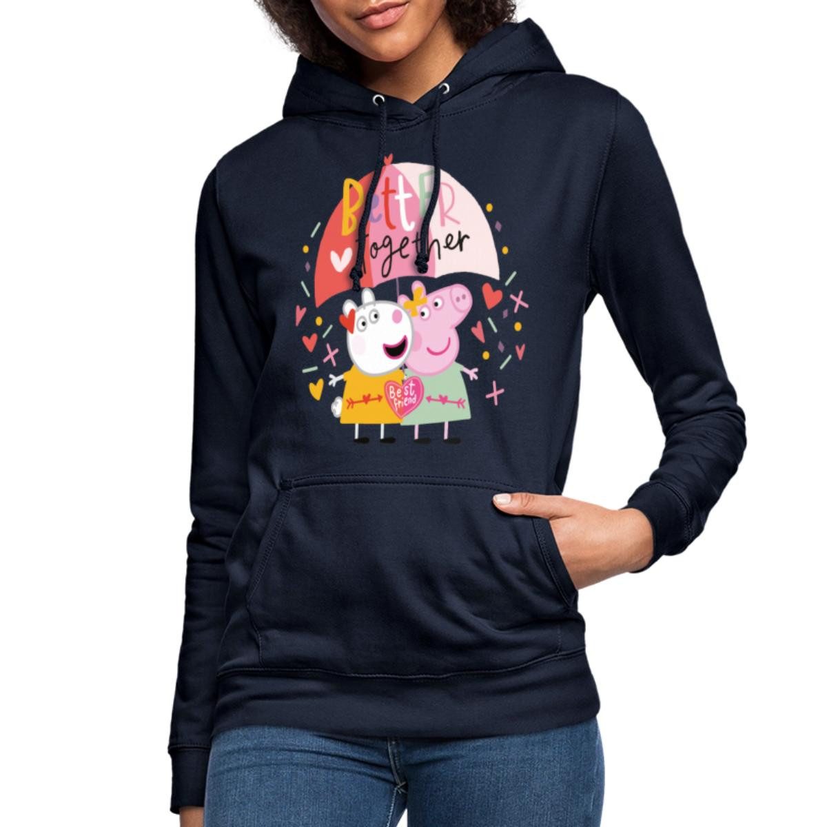 Spreadshirt Hoodie Peppa Wutz Und Luzie Locke Better Together Damen Hoodie (1-tlg)
