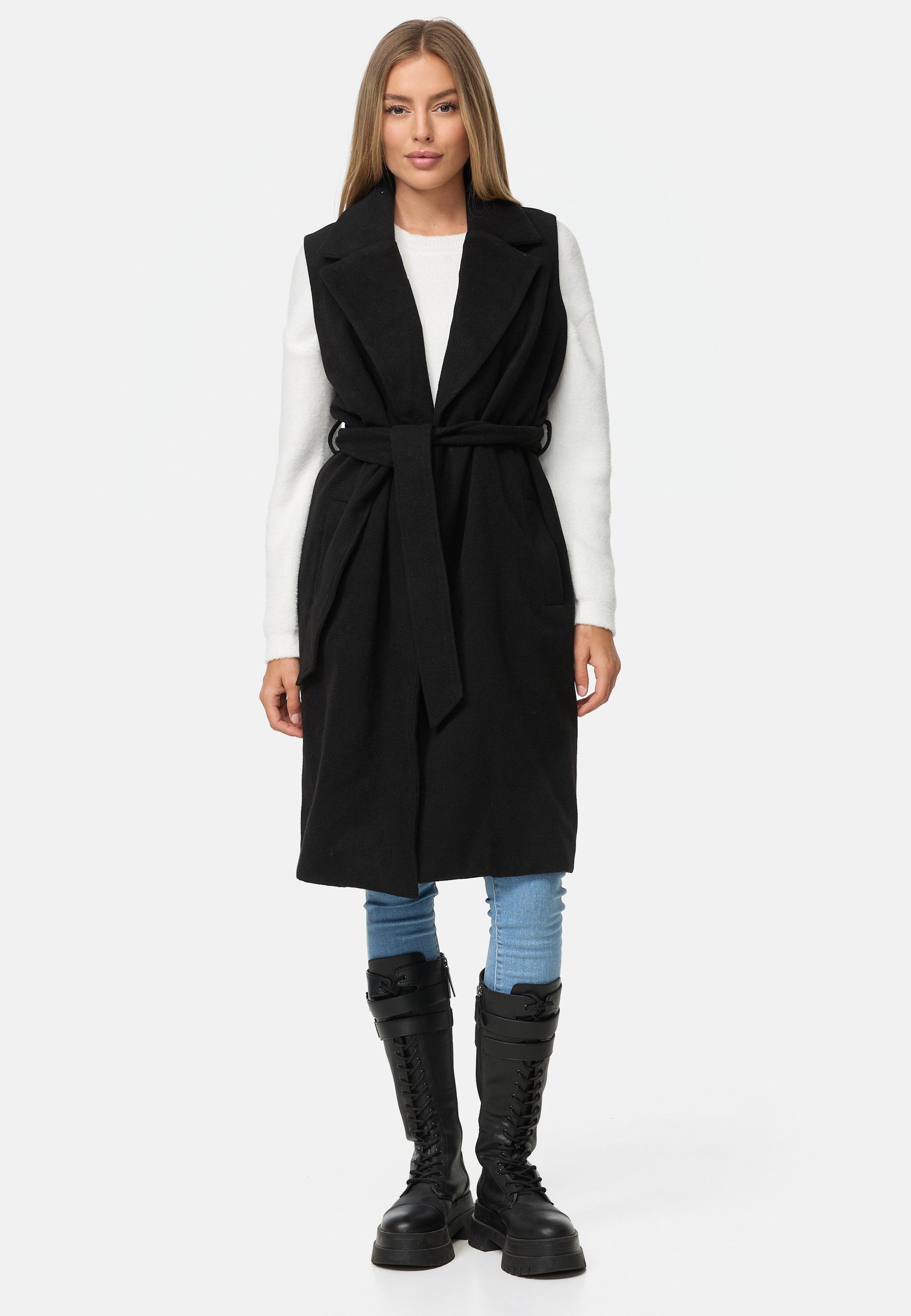 Threadbare Softshellweste THB Suhail belted formall Coat (1-tlg) mit Gürtel