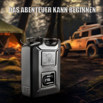 BigDean Benzinkanister Benzinkanister 20L Schwarz im Totenkopf Design (1 St)