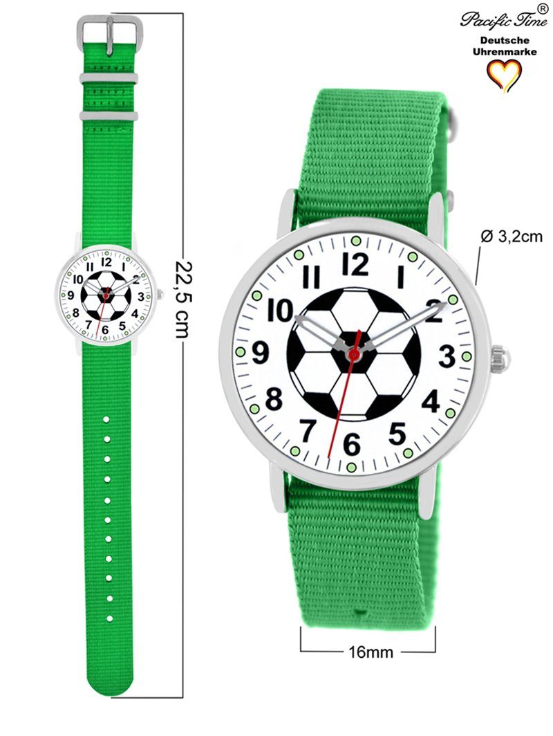 Quarzuhr und Match - Gratis Wechselarmband, Time Design grün Armbanduhr Fußball Versand Kinder Mix Pacific