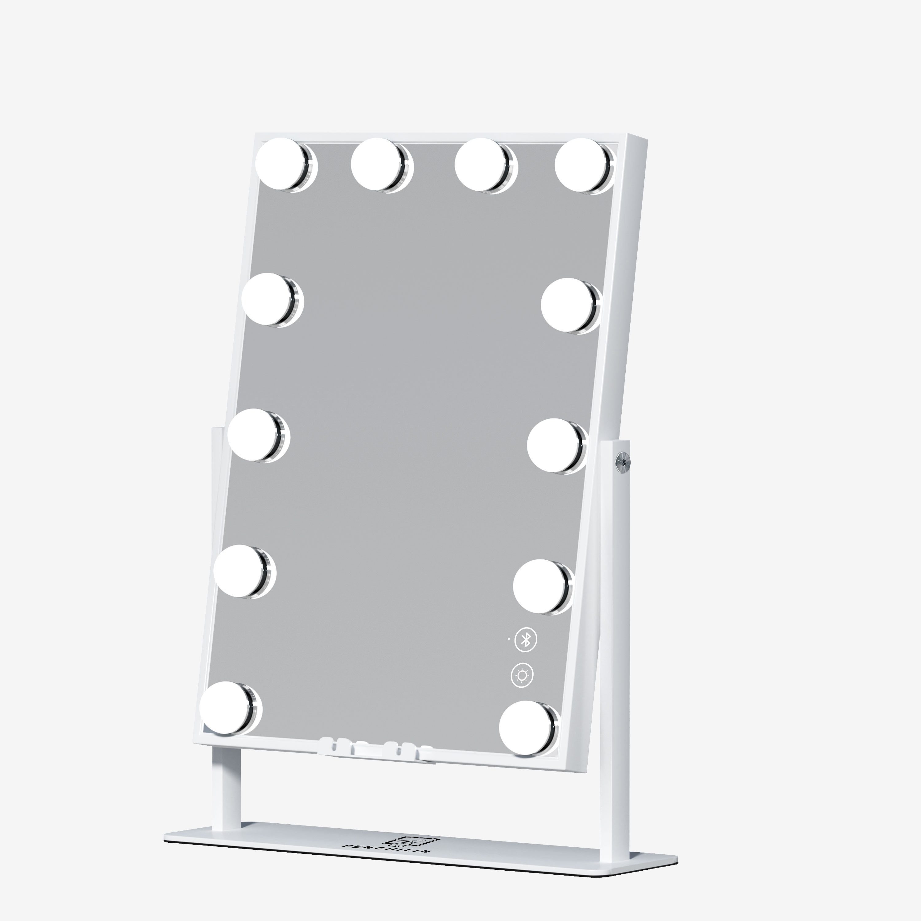 Schminkspiegel mit LED-Beleuchtung und Bluetooth weiß 30/41 cm