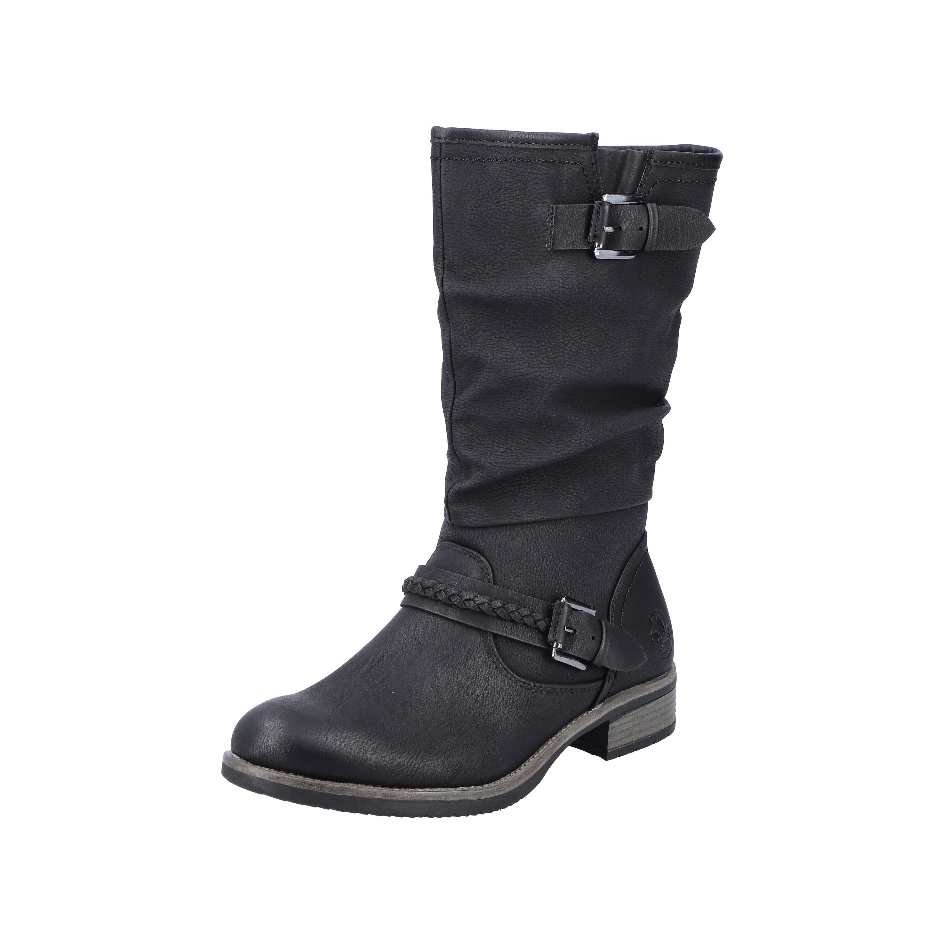 Rieker Stiefel Winterboots,Blockabsatz mit gerafftem slouchy-Schaft, schmale Form