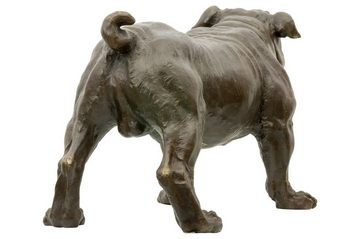 Aubaho Skulptur Bronzeskulptur Hund Bulldogge im Antik-Stil Bronze Figur Statue 55cm
