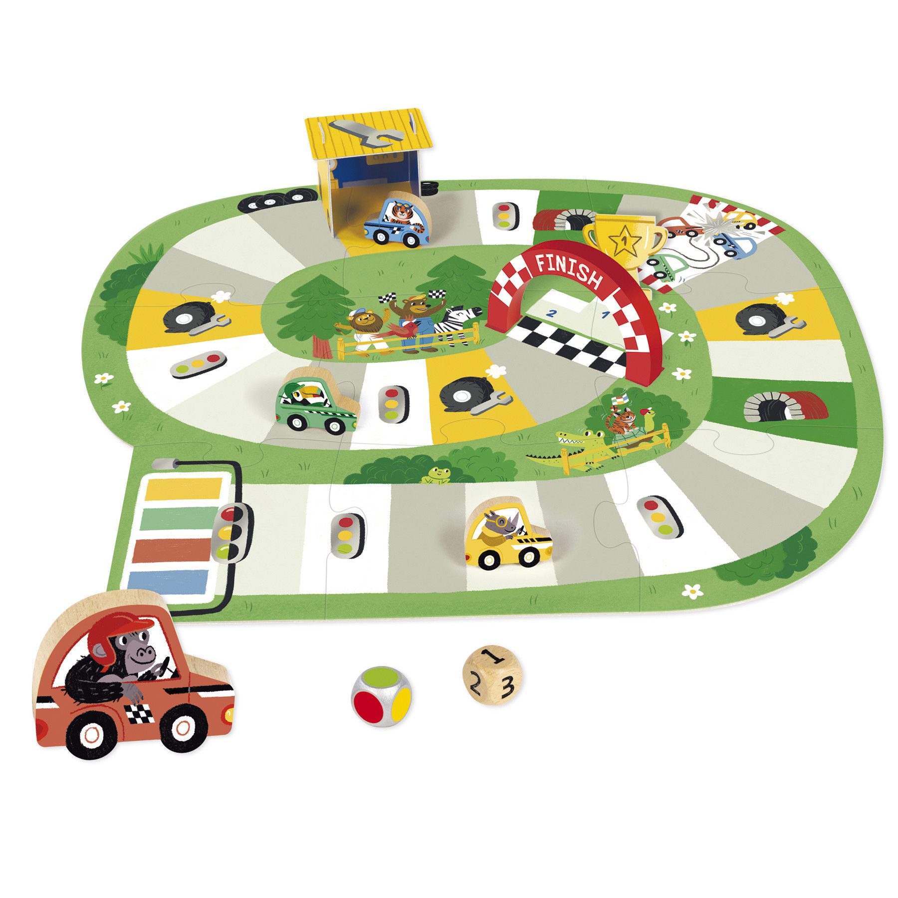 Goula Spiel Goula 1110700210 Mein erstes Rennen, Lernspiel, Kinderspiel, Made in Europe