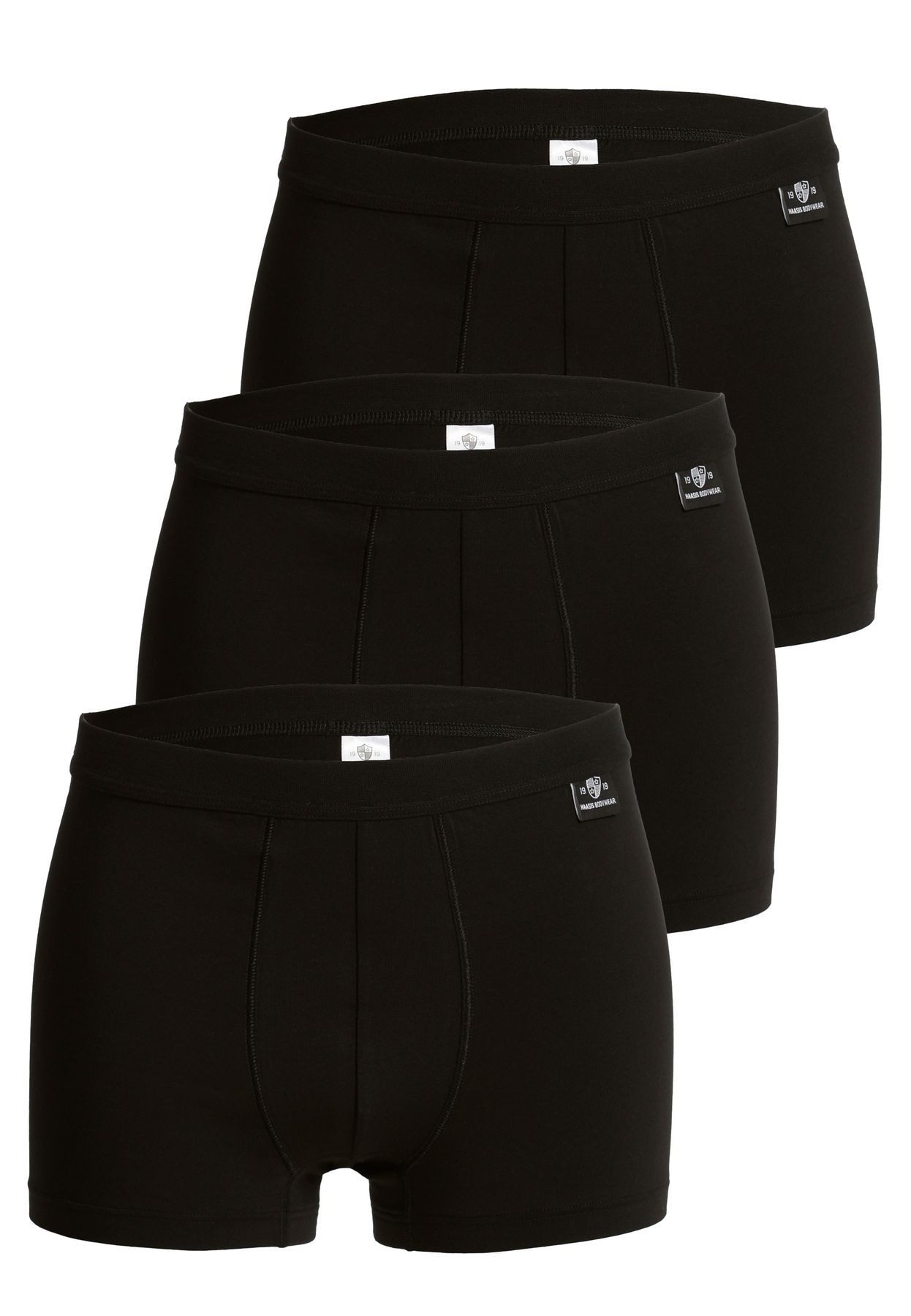 HAASIS Bodywear 1919 Retro Pants Herren Pants ohne Eingriff 77380413-schwarz (Packung, 3-St., 3er Pack) klassische Pants, ohne Eingriff