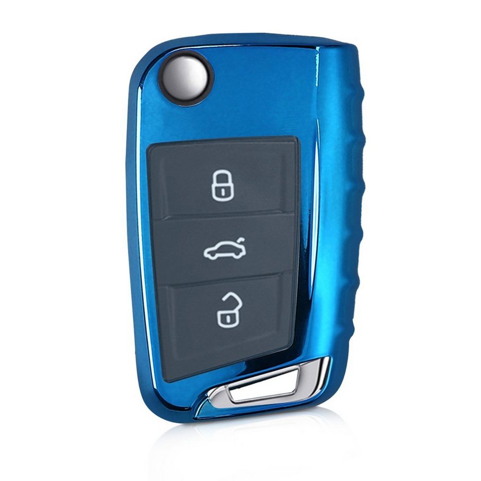 kwmobile Schlüsseltasche Autoschlüssel Hülle für VW Golf 7 MK7, TPU  Schutzhülle Schlüsselhülle Cover, geeignet für VW Golf 7 MK7 3-Tasten  Autoschlüssel Schlüssel