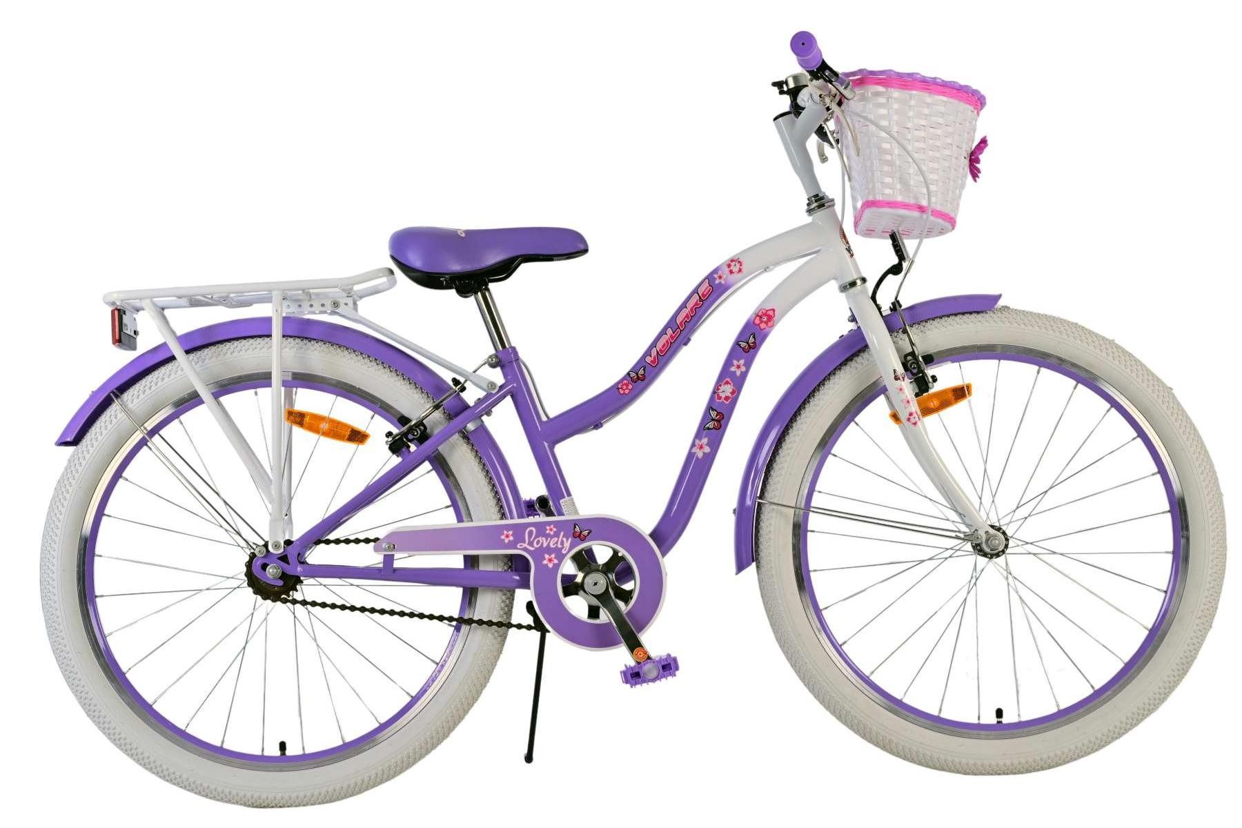 Kinderfahrrad Volare Lovely Kinderfahrrad für Mädchen - 24 Zoll in Lila – Fahrspaß