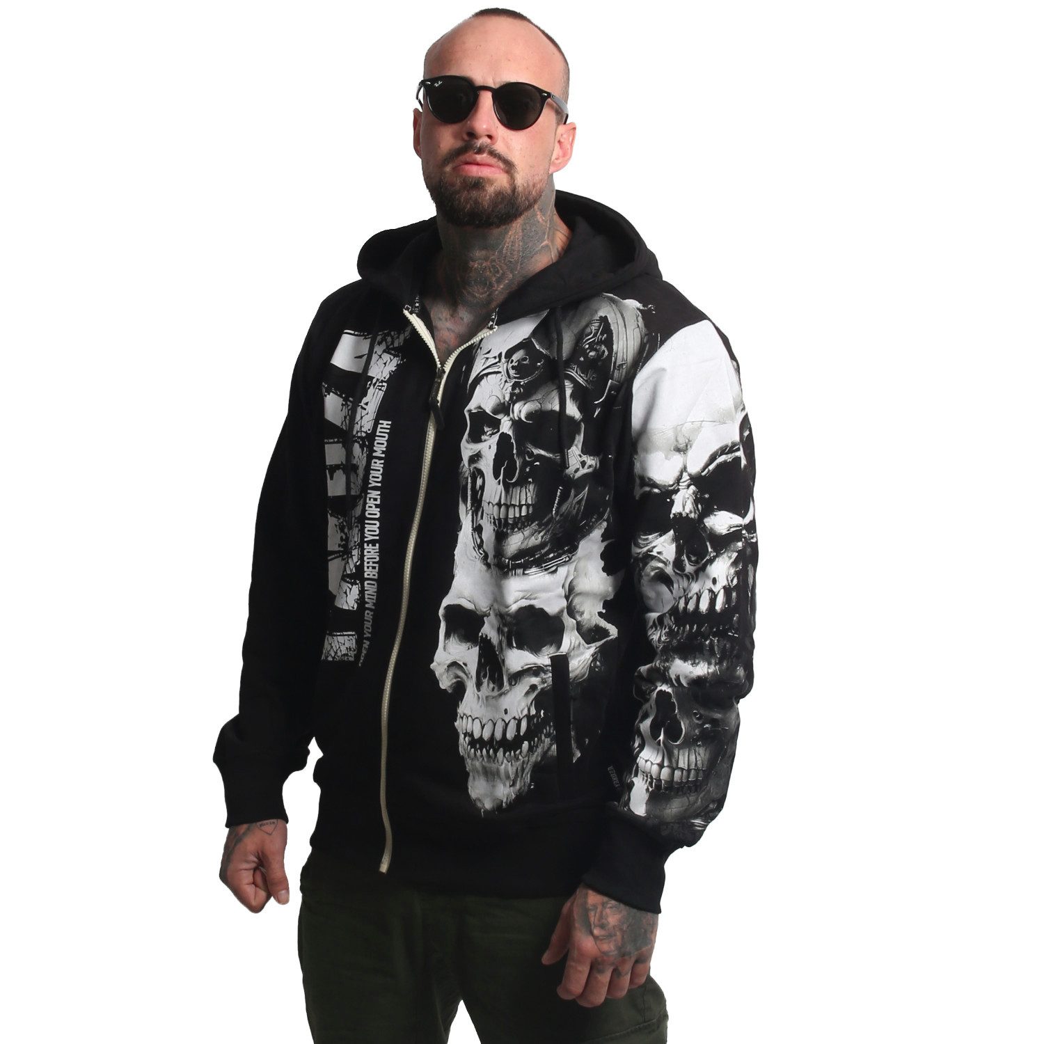 YAKUZA Kapuzensweatjacke Mouth mit Double Layer