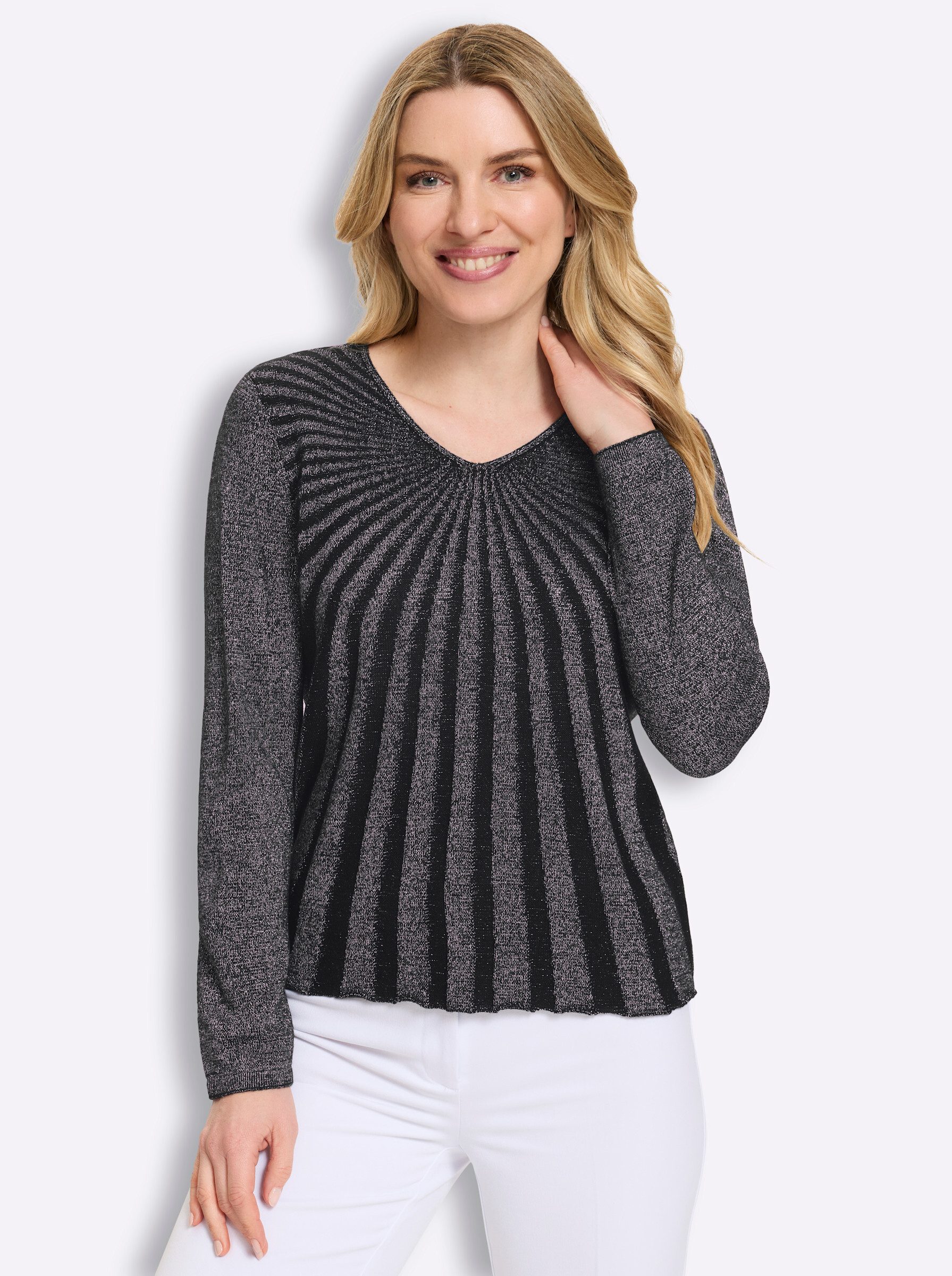 Sieh an! Strickpullover Langarm-Pullover Langarm Ripp