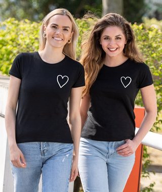 Couples Shop T-Shirt Herzensmensch Best Friends Sister T-Shirt mit modischem Brust- und Rückenprint