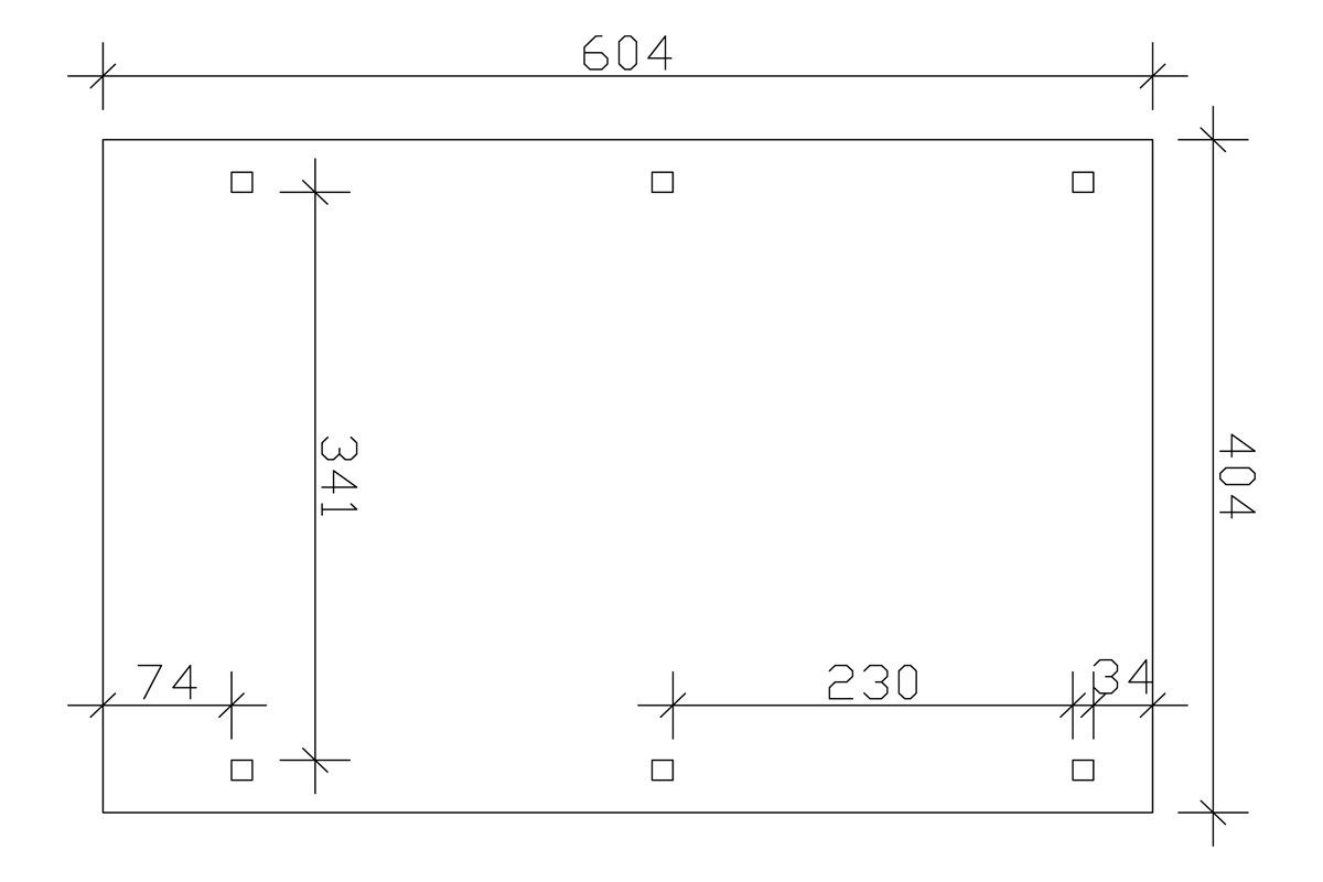 Einzelcarport cm BxT: 223 Skanholz Einfahrtshöhe Emsland, 404x604 cm,