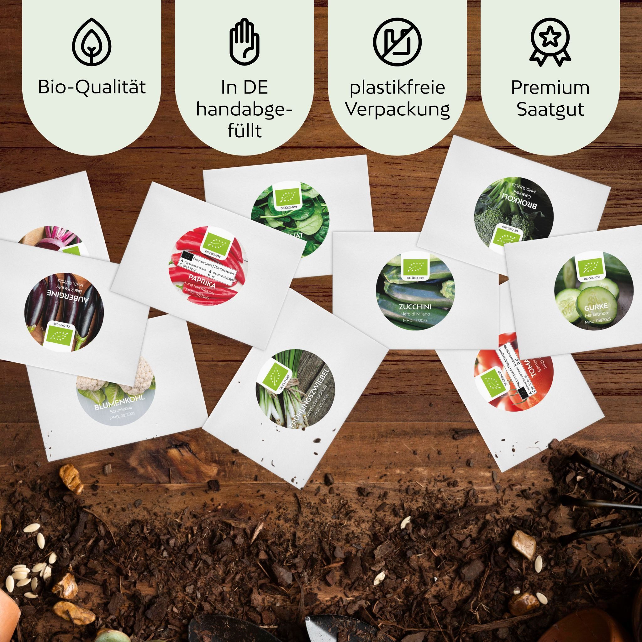 Growgreens Gemüsesamen BIO Gemüsesamen Set (10 Sorten) - Anzuchtset aus biologischem Anbau, Gemüse – Bild 4 von 5