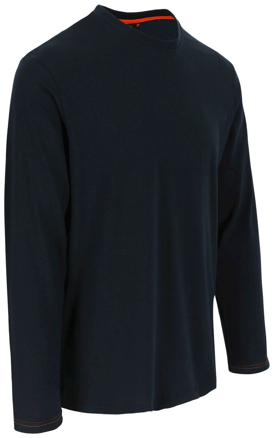 Tragegefühl, Langarmshirt angenehmes Basic Baumwolle, langärmlig vorgeschrumpfte marine Herock t-shirt 100 Noet %